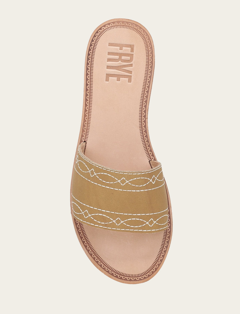 Frye Women's Banana Ava Woodstock Slide Sandals / Banana