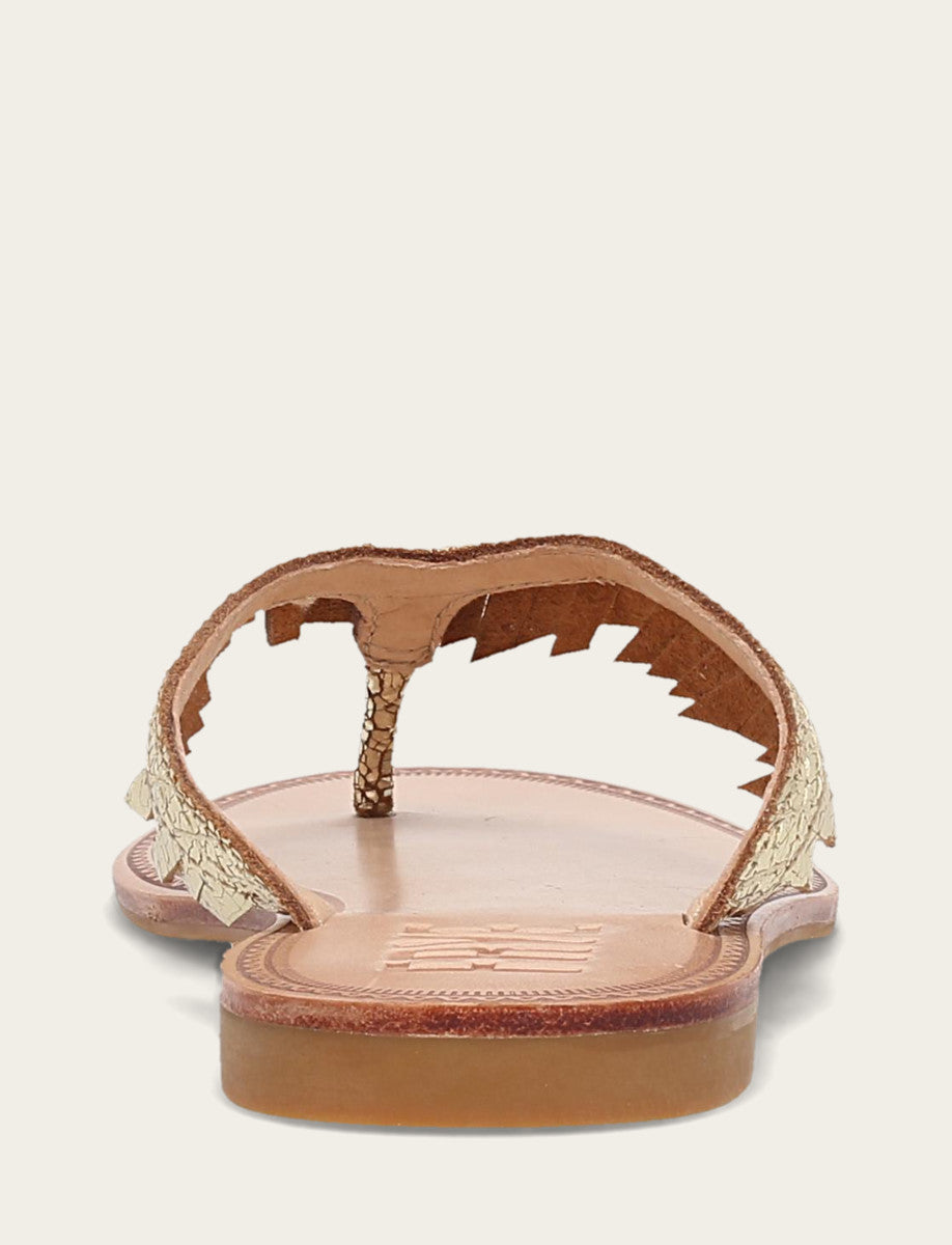 Frye Women's Gold Mirror Ava Fringe Sandals / Gold Mirror
