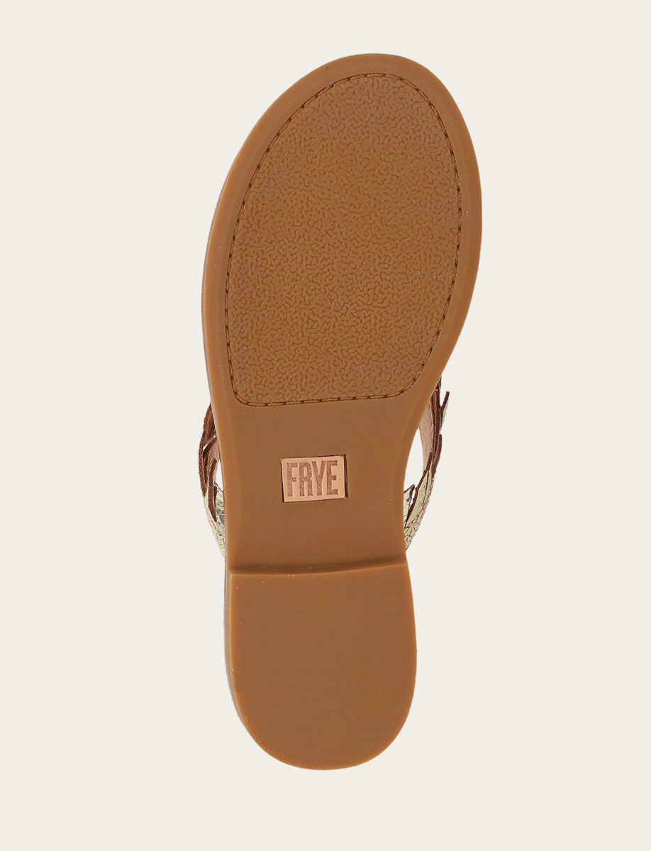 Frye Women's Gold Mirror Ava Fringe Sandals / Gold Mirror