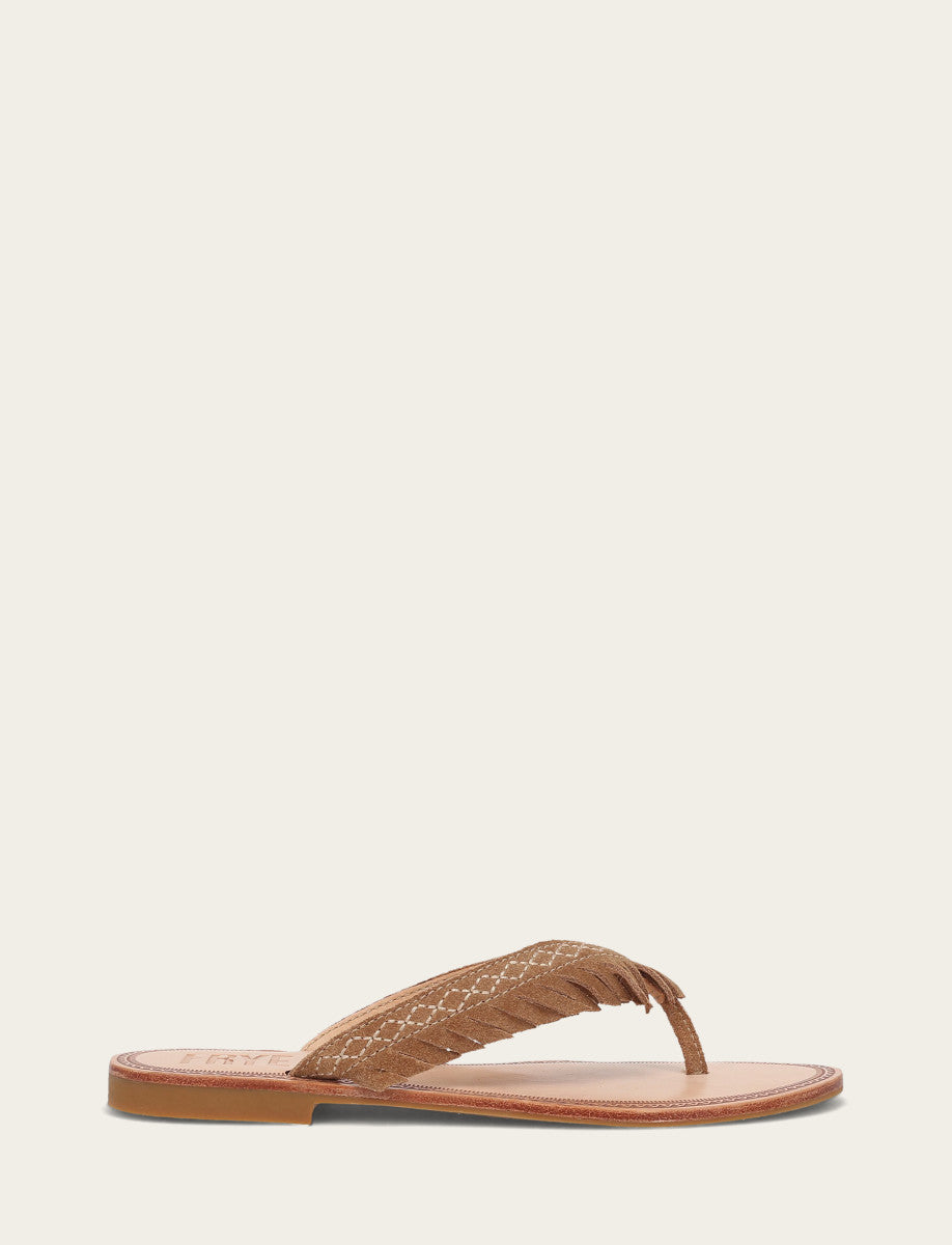 Frye Women's Almond Ava Fringe Sandals / Almond