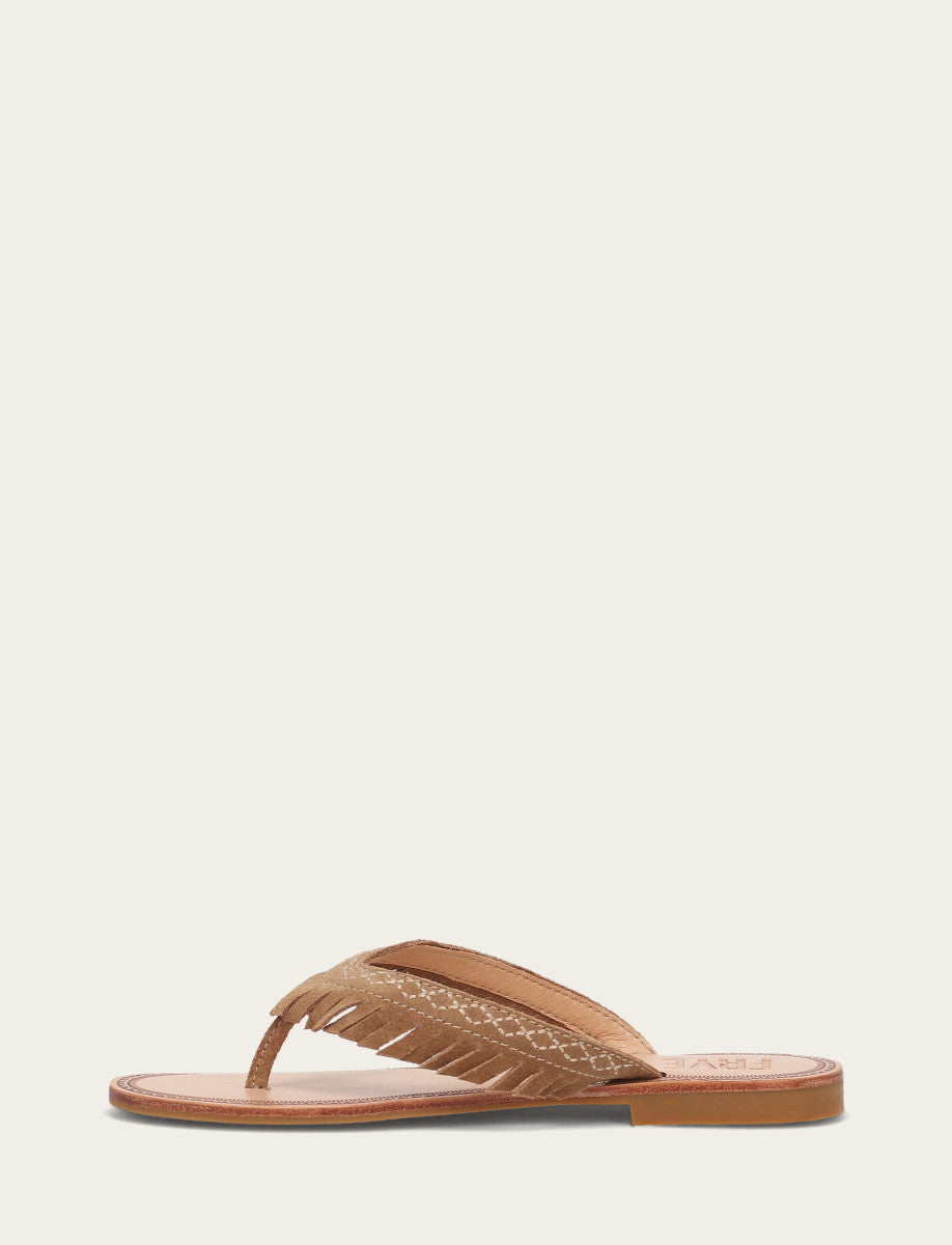 Frye Women's Almond Ava Fringe Sandals / Almond