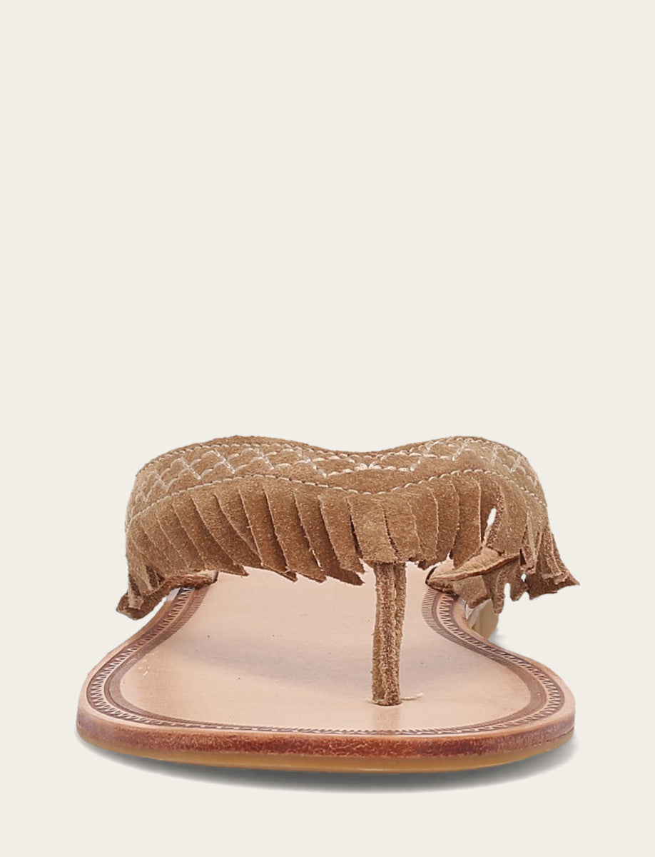 Frye Women's Almond Ava Fringe Sandals / Almond