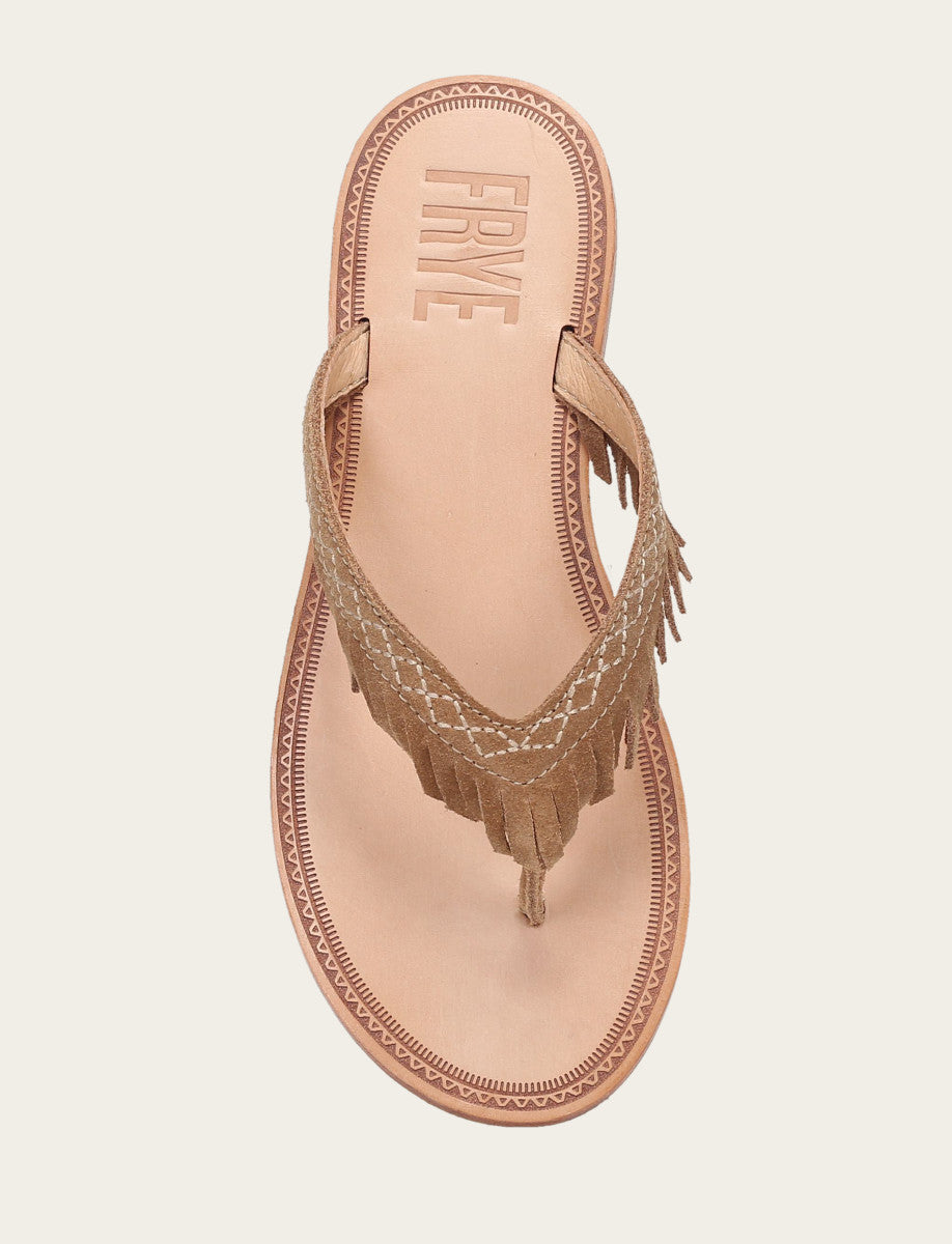 Frye Women's Almond Ava Fringe Sandals / Almond