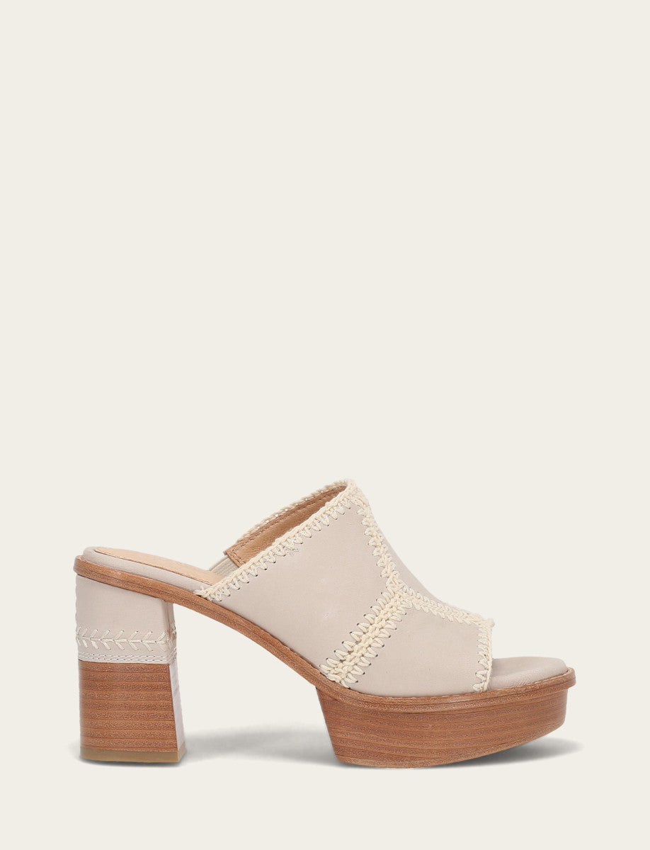 Frye Women's Ivory Pipa Crochet Platform Sandals / Ivory