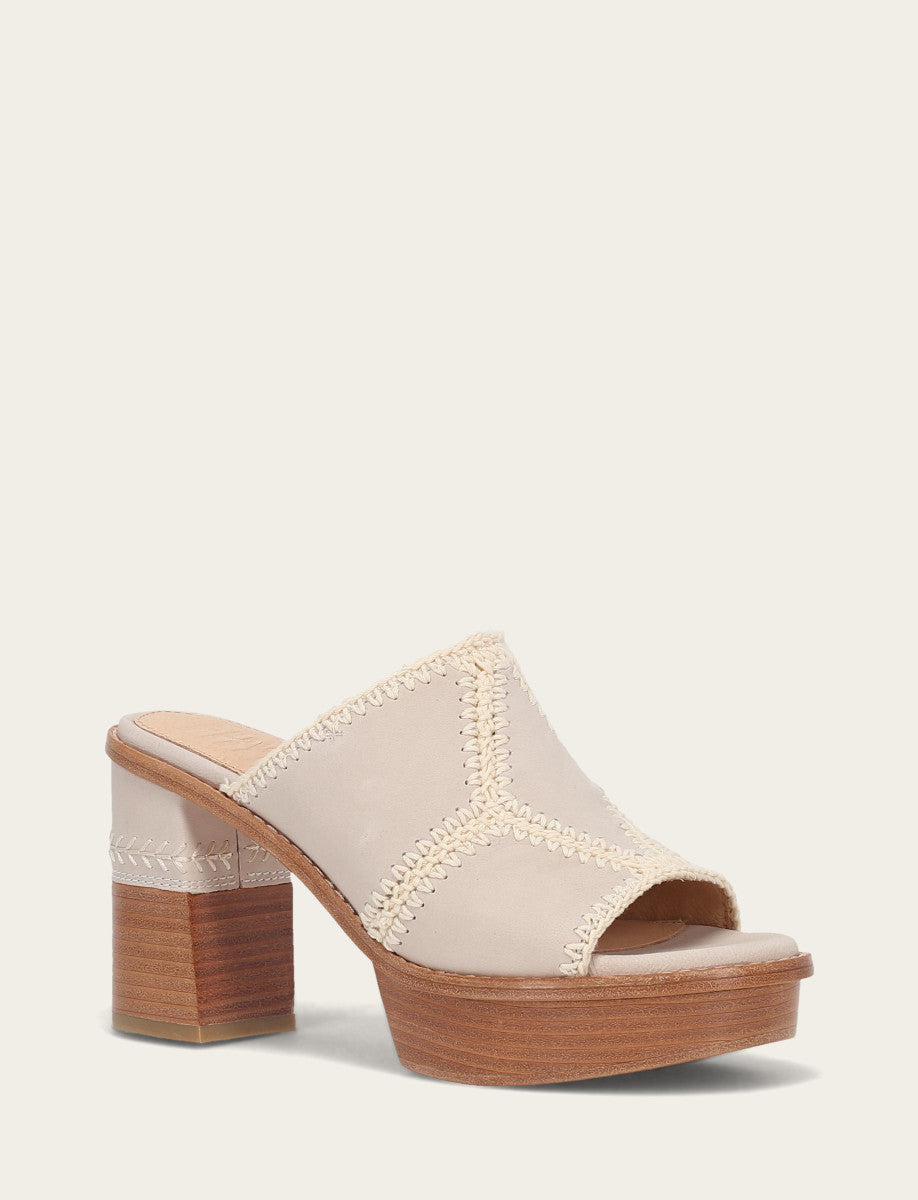 Frye Women's Ivory Pipa Crochet Platform Sandals / Ivory
