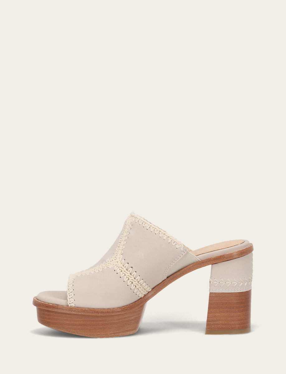 Frye Women's Ivory Pipa Crochet Platform Sandals / Ivory