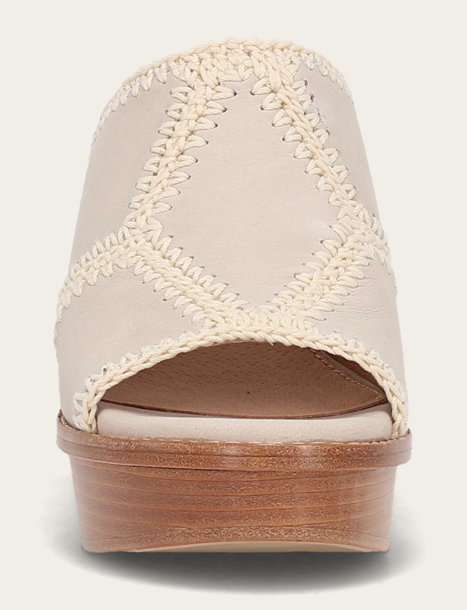 Frye Women's Ivory Pipa Crochet Platform Sandals / Ivory