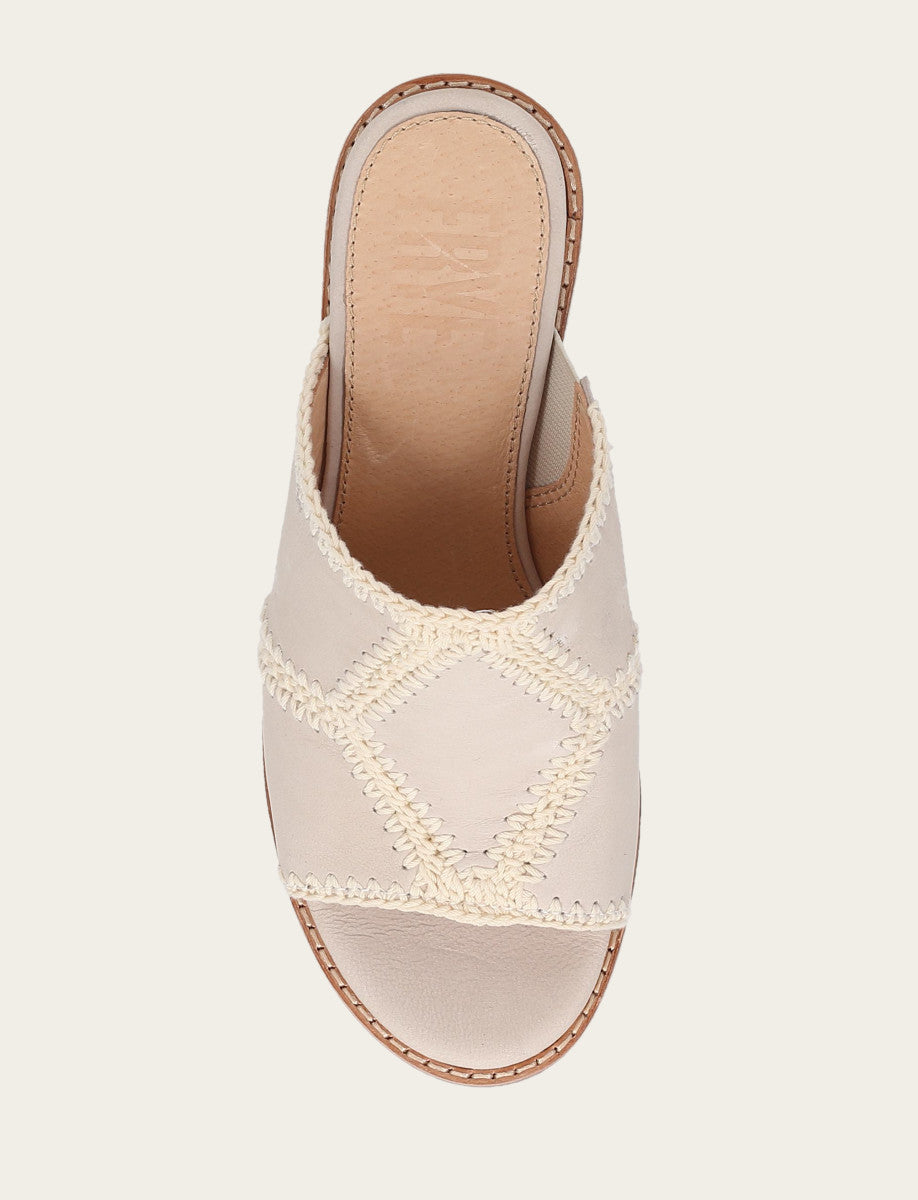 Frye Women's Ivory Pipa Crochet Platform Sandals / Ivory