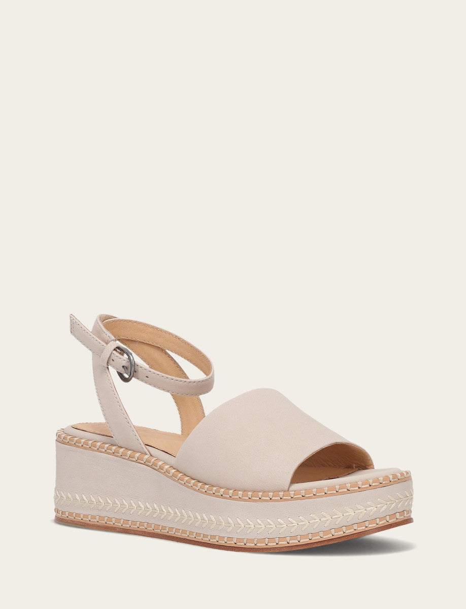 Frye Women's Ivory Joy Ankle Strap Platform Sandals / Ivory