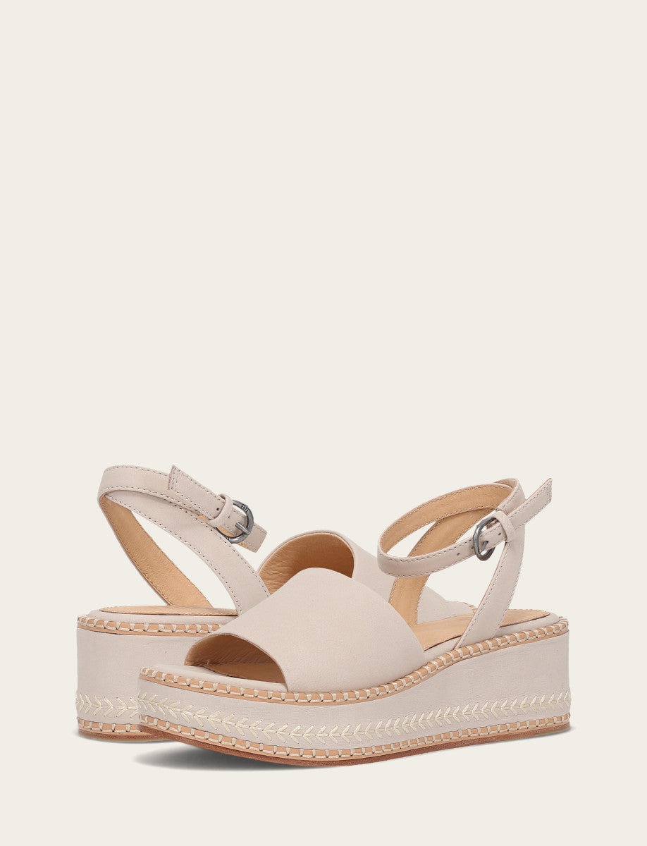 Frye Women's Ivory Joy Ankle Strap Platform Sandals / Ivory