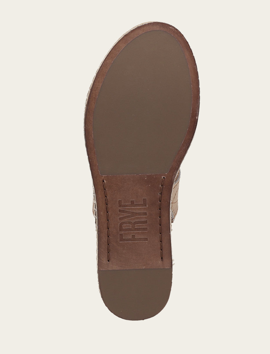 Frye Women's Almond Joy Woodstock 2 Band Platform Slide Sandals / Natural/ Almond