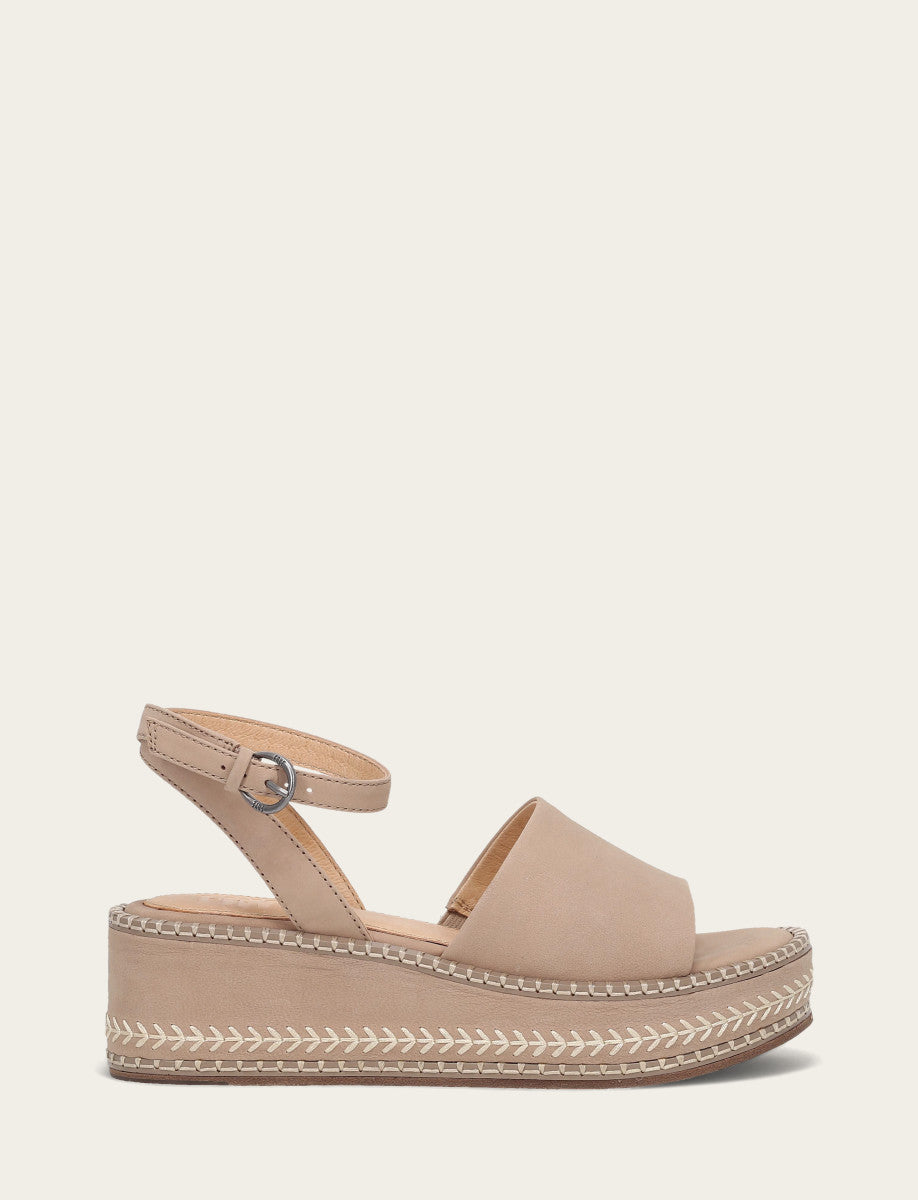 Frye Women's Clay Joy Ankle Strap Platform Sandals / Clay