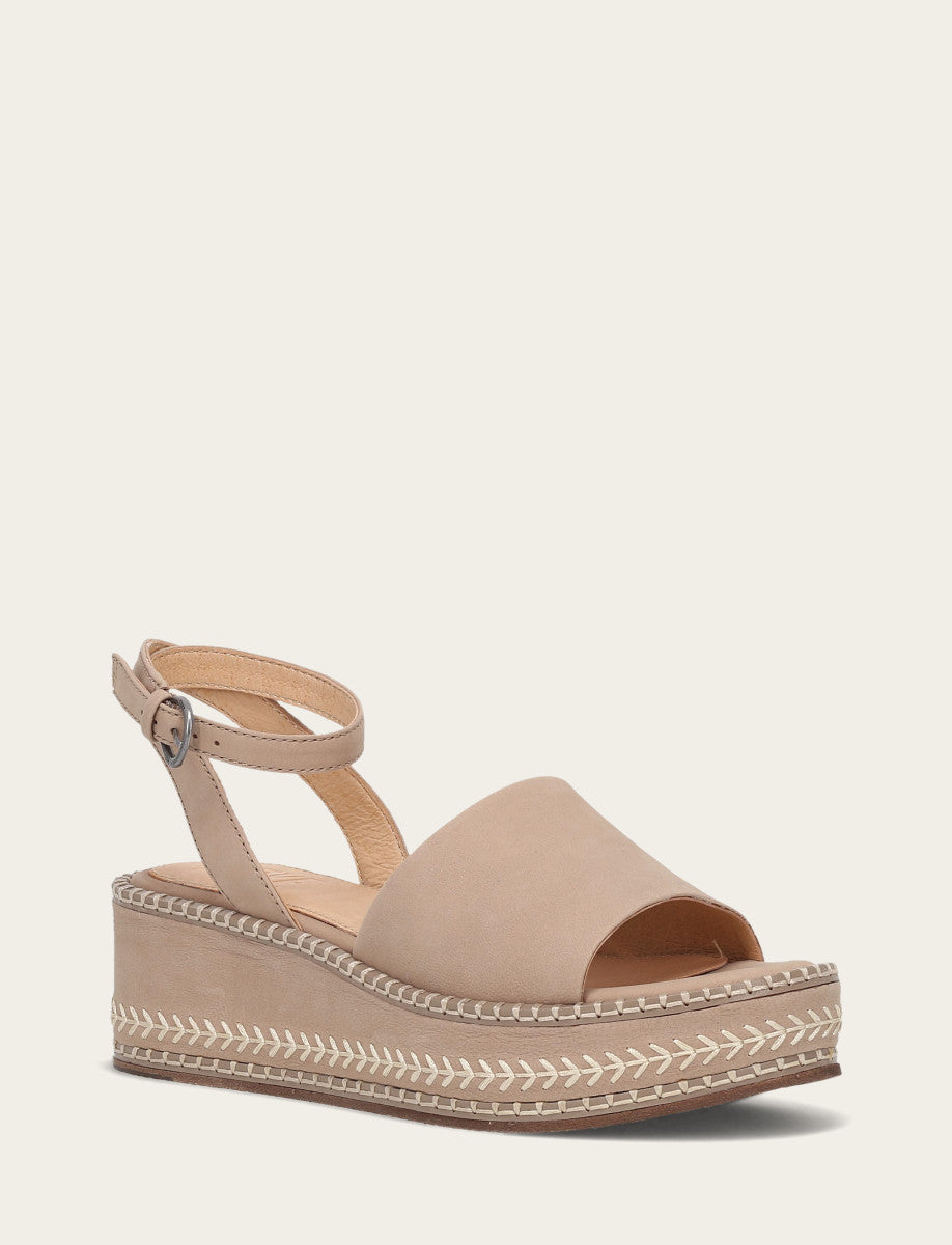 Frye Women's Clay Joy Ankle Strap Platform Sandals / Clay