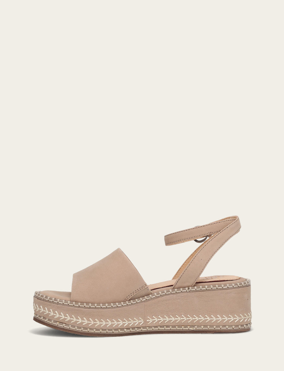 Frye Women's Clay Joy Ankle Strap Platform Sandals / Clay