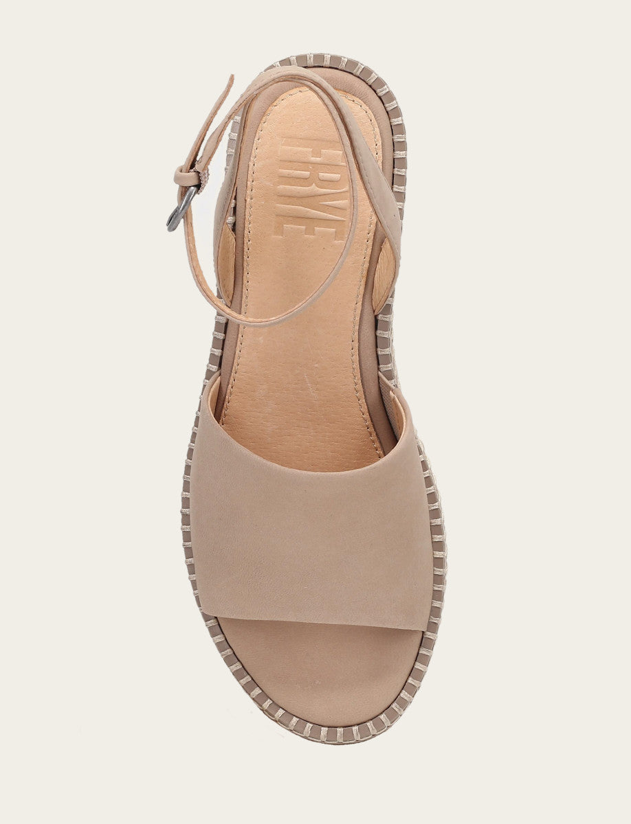 Frye Women's Clay Joy Ankle Strap Platform Sandals / Clay