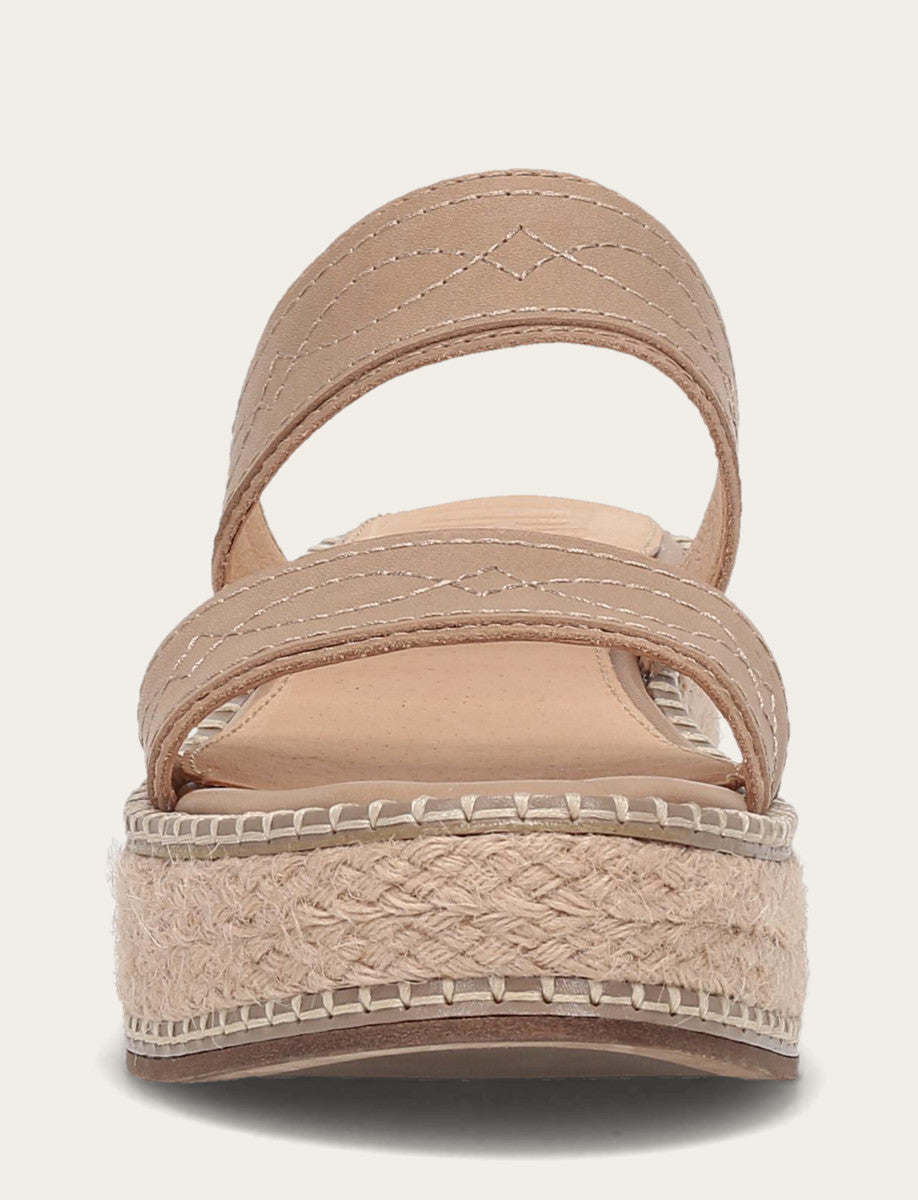 Frye Women's Clay Joy Woodstock 2 Band Platform Slide Sandals / Clay