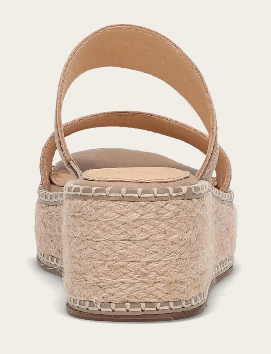 Frye Women's Clay Joy Woodstock 2 Band Platform Slide Sandals / Clay