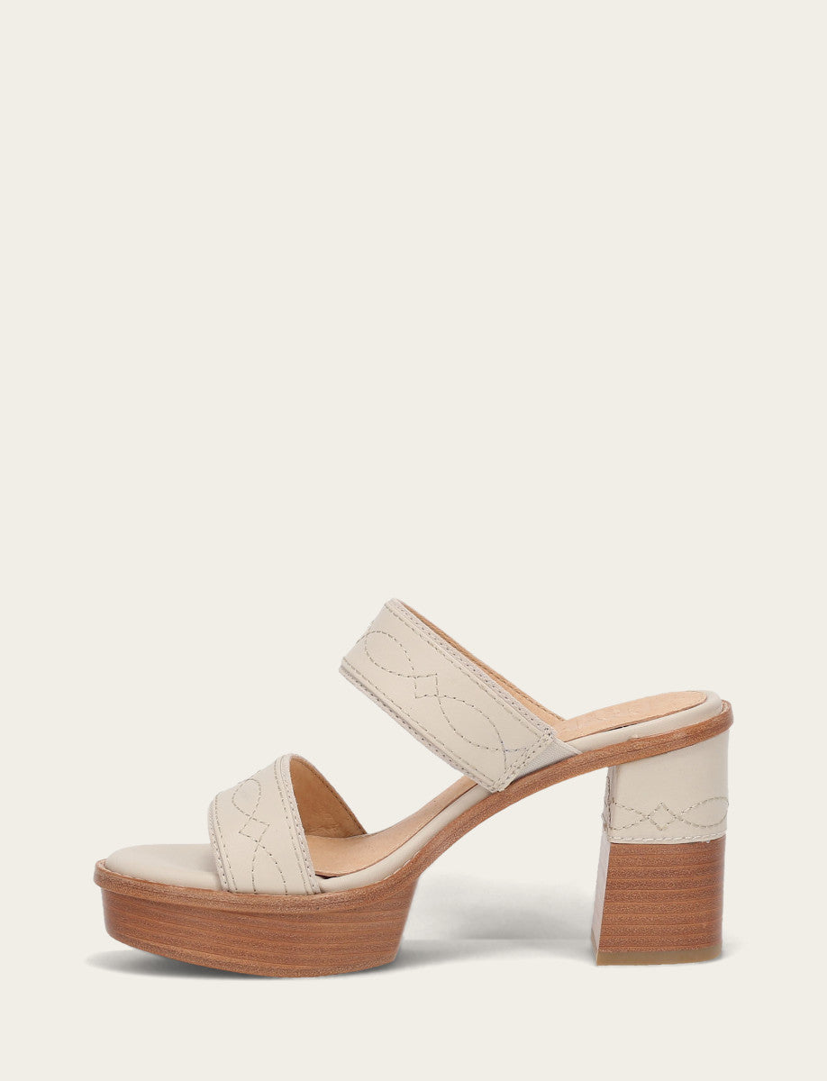 Frye Women's Ivory Pipa Woodstock 2 Band Platform Sandals / Ivory