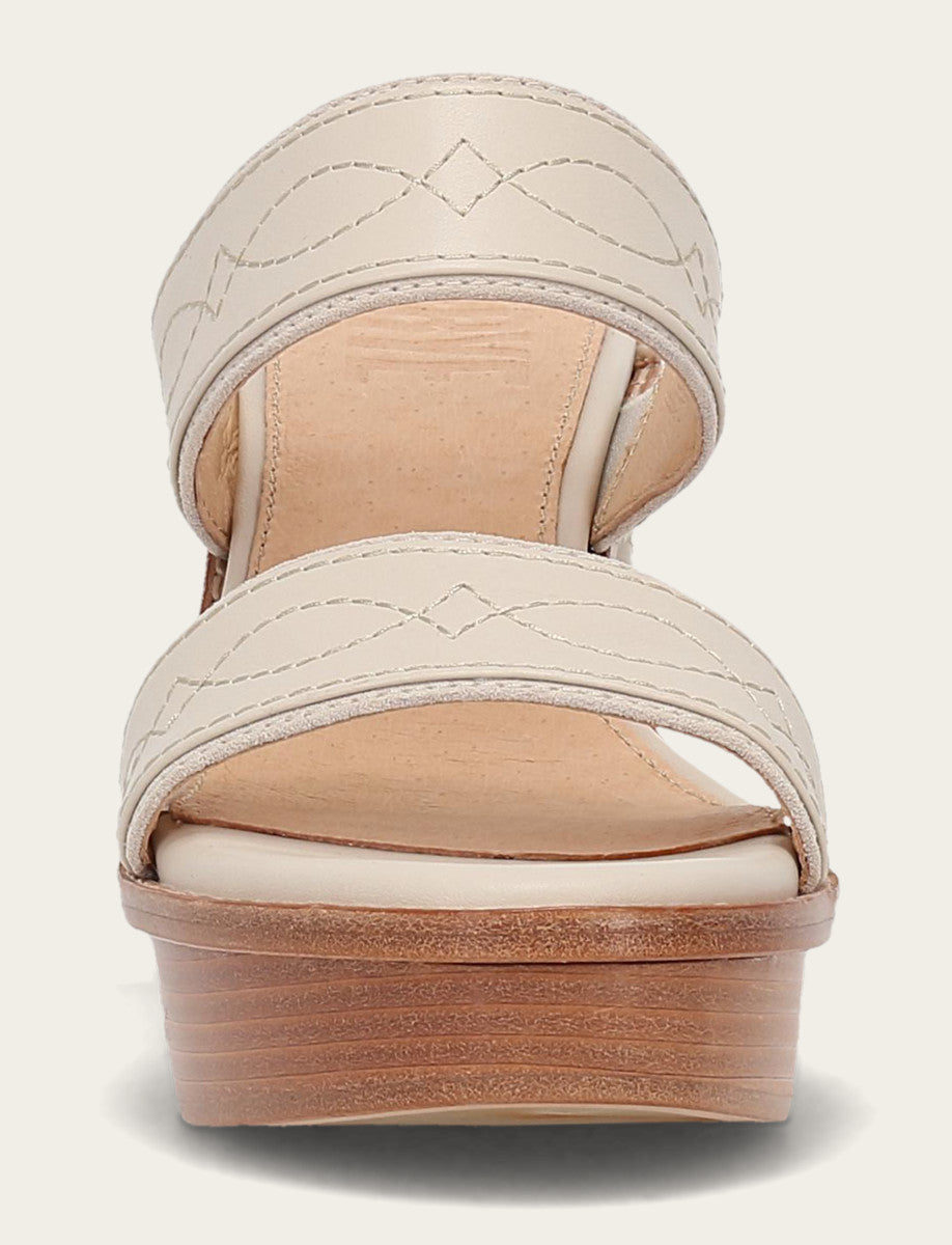 Frye Women's Ivory Pipa Woodstock 2 Band Platform Sandals / Ivory