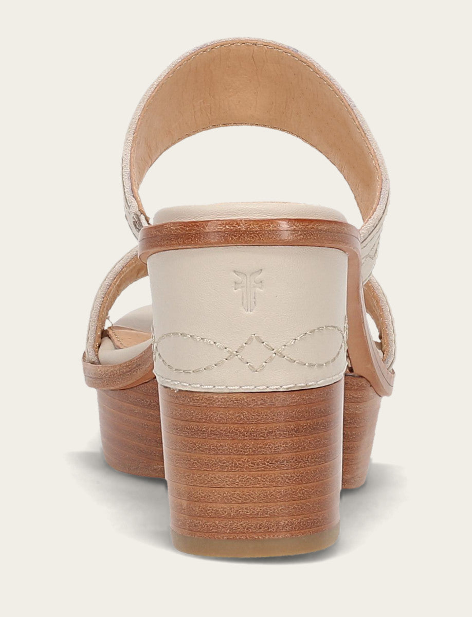Frye Women's Ivory Pipa Woodstock 2 Band Platform Sandals / Ivory