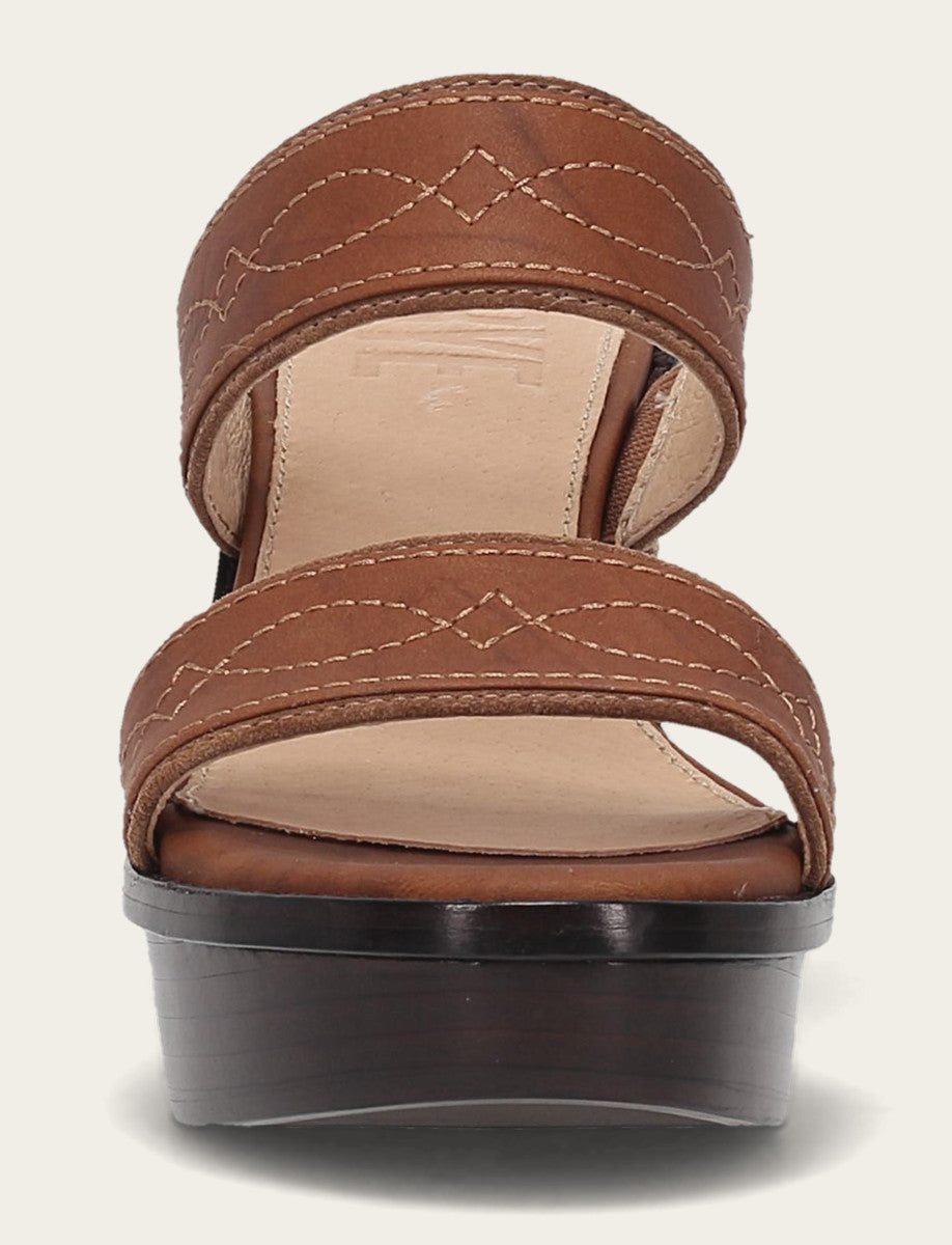 Frye Women's Saddle Pipa Woodstock 2 Band Platform Sandals / Saddle