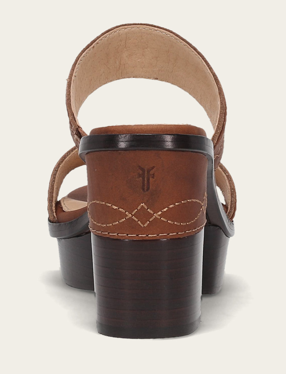 Frye Women's Saddle Pipa Woodstock 2 Band Platform Sandals / Saddle
