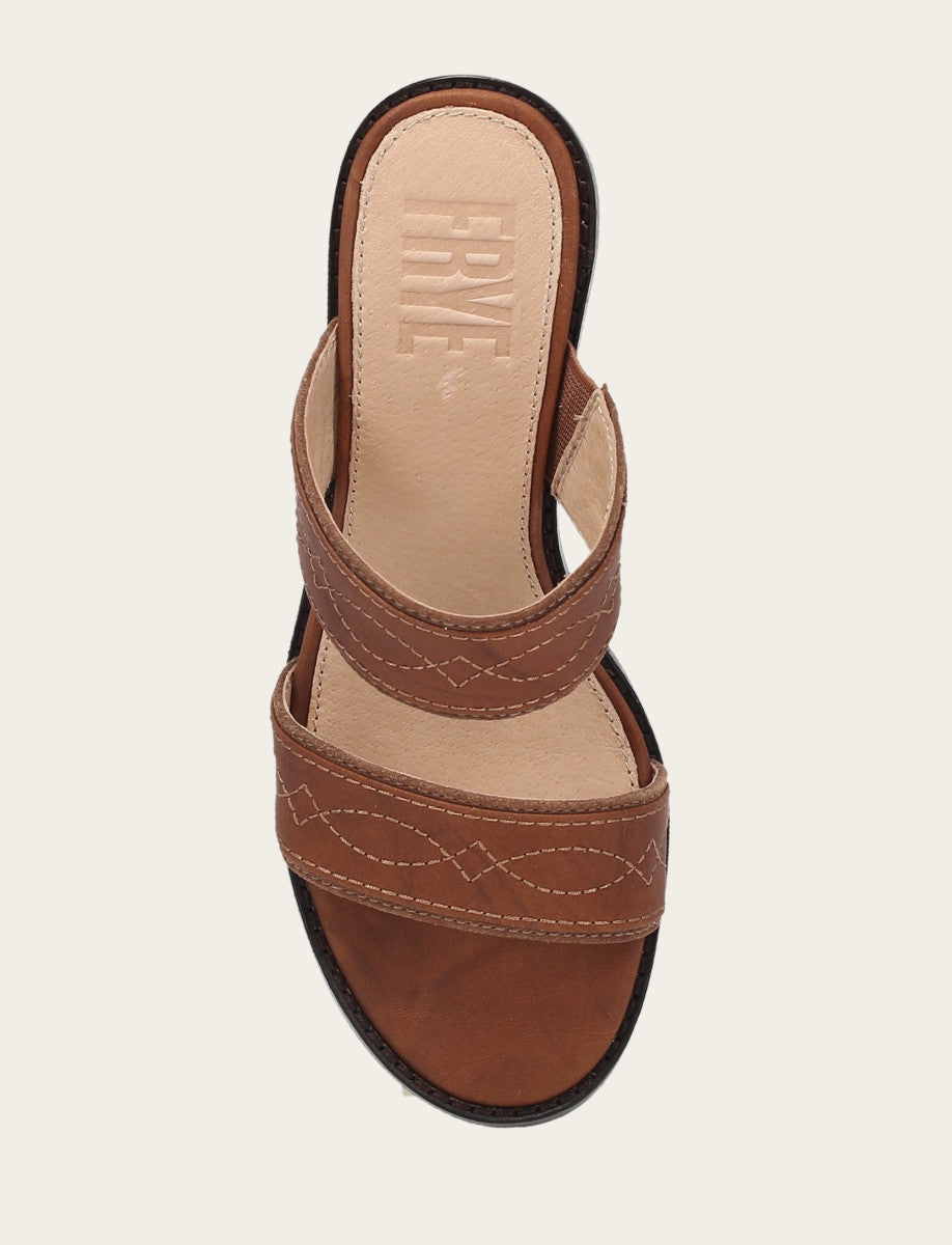 Frye Women's Saddle Pipa Woodstock 2 Band Platform Sandals / Saddle