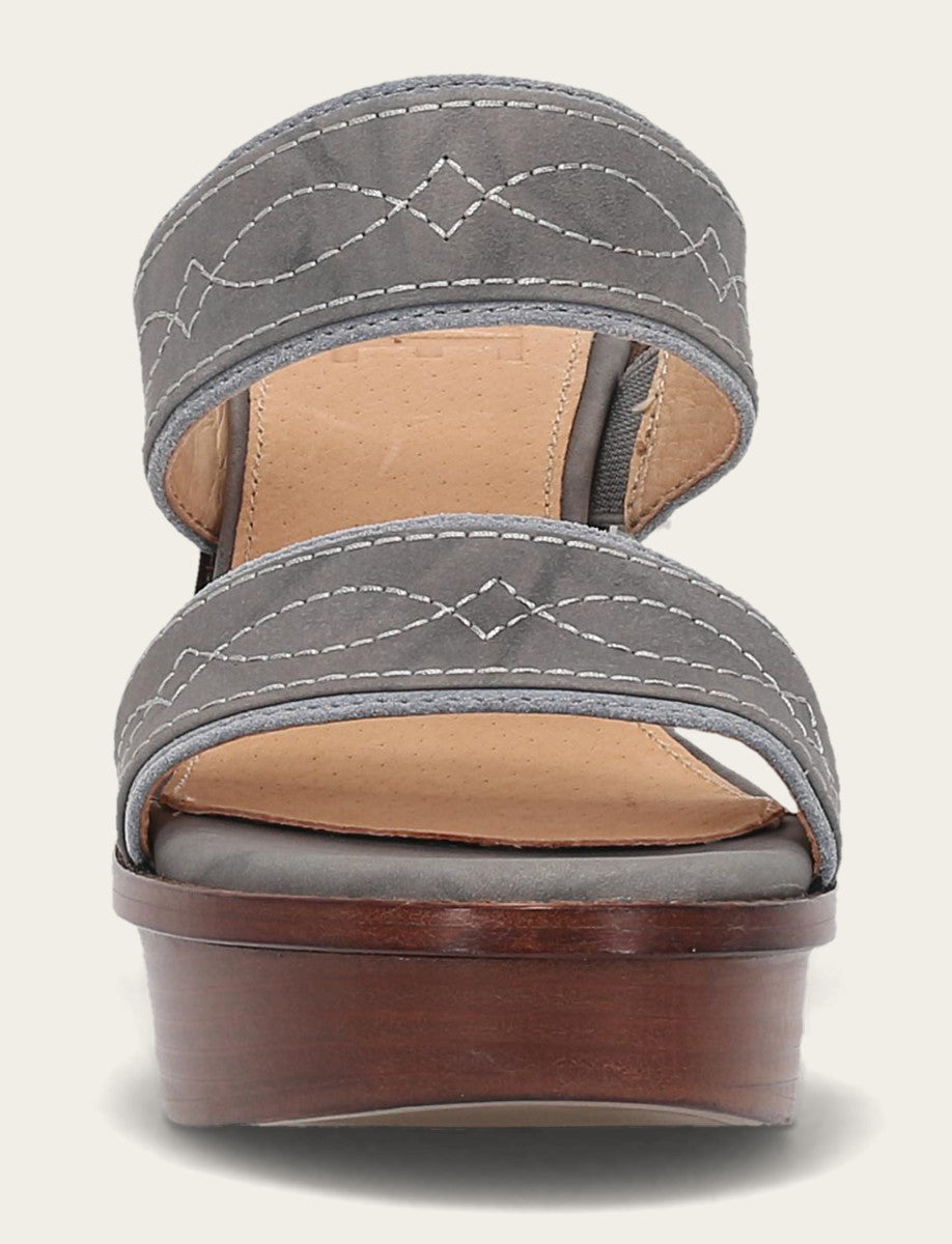 Frye Women's Grey Sky Pipa Woodstock 2 Band Platform Sandals / Grey Sky