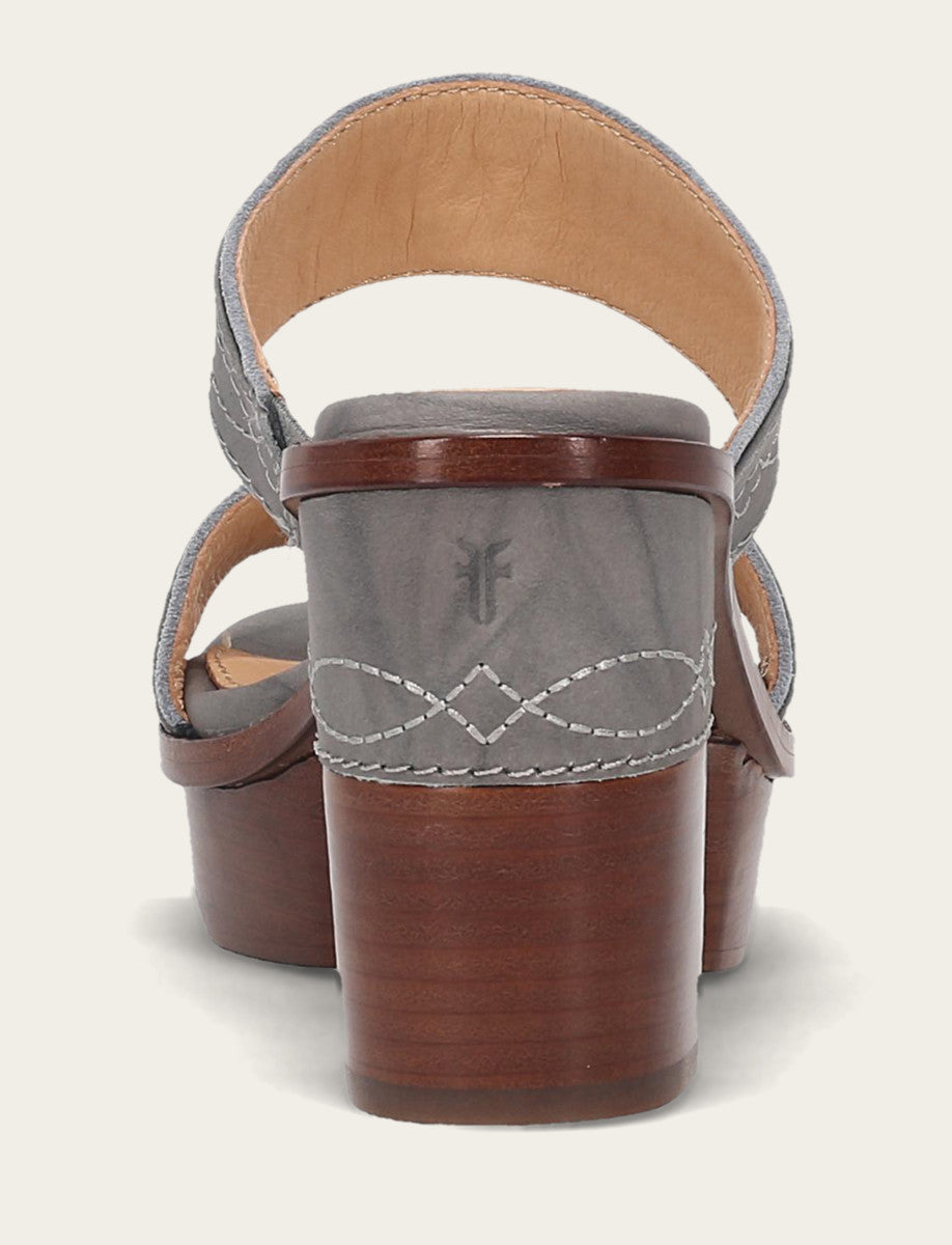 Frye Women's Grey Sky Pipa Woodstock 2 Band Platform Sandals / Grey Sky