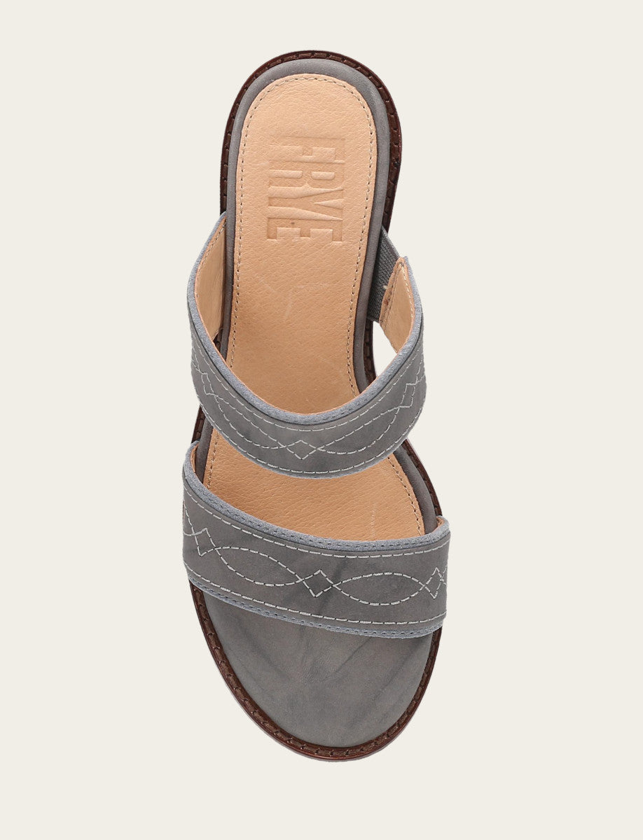 Frye Women's Grey Sky Pipa Woodstock 2 Band Platform Sandals / Grey Sky