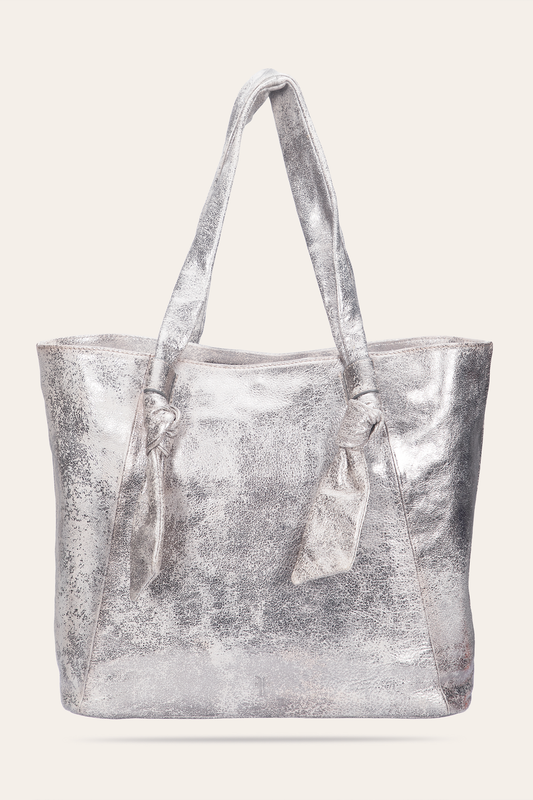 Frye Women's Nora Knotted Tote Bag / Cream Metallic