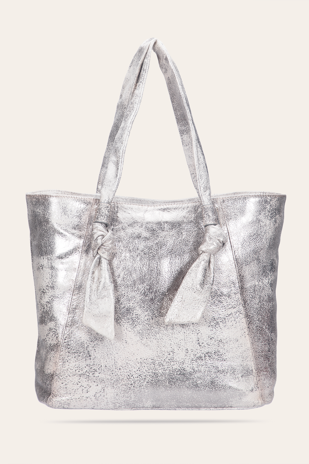 Frye Women's Nora Knotted Tote Bag / Cream Metallic