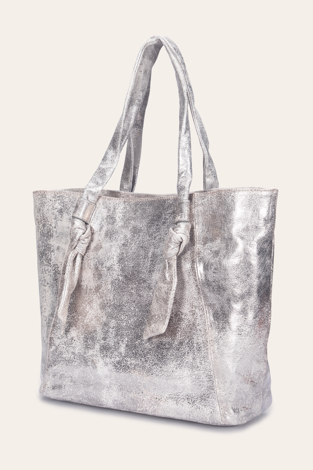Frye Women's Nora Knotted Tote Bag / Cream Metallic