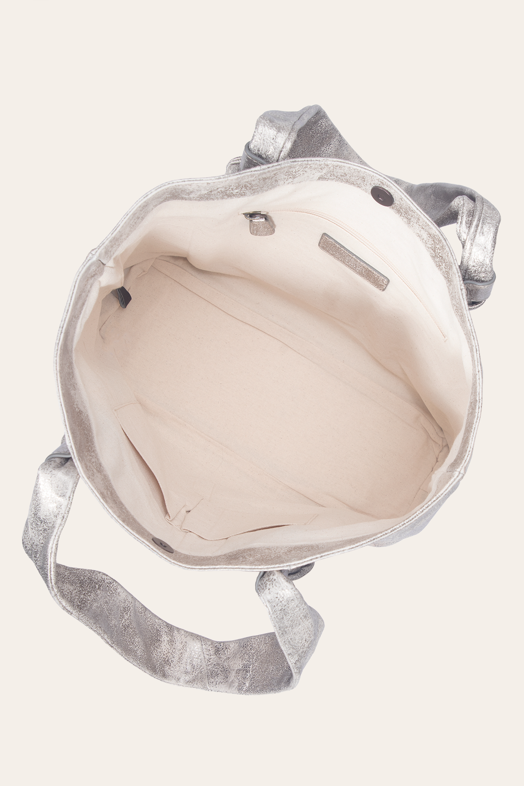 Frye Women's Nora Knotted Tote Bag / Cream Metallic