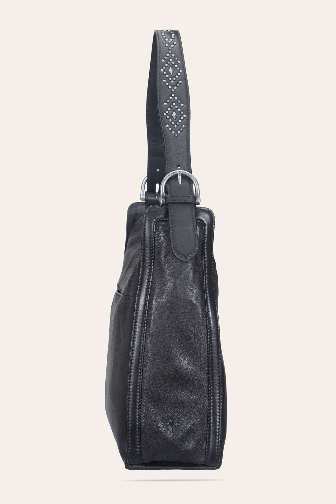 Frye Women's Black Carla Studded Hobo Handbag / Black