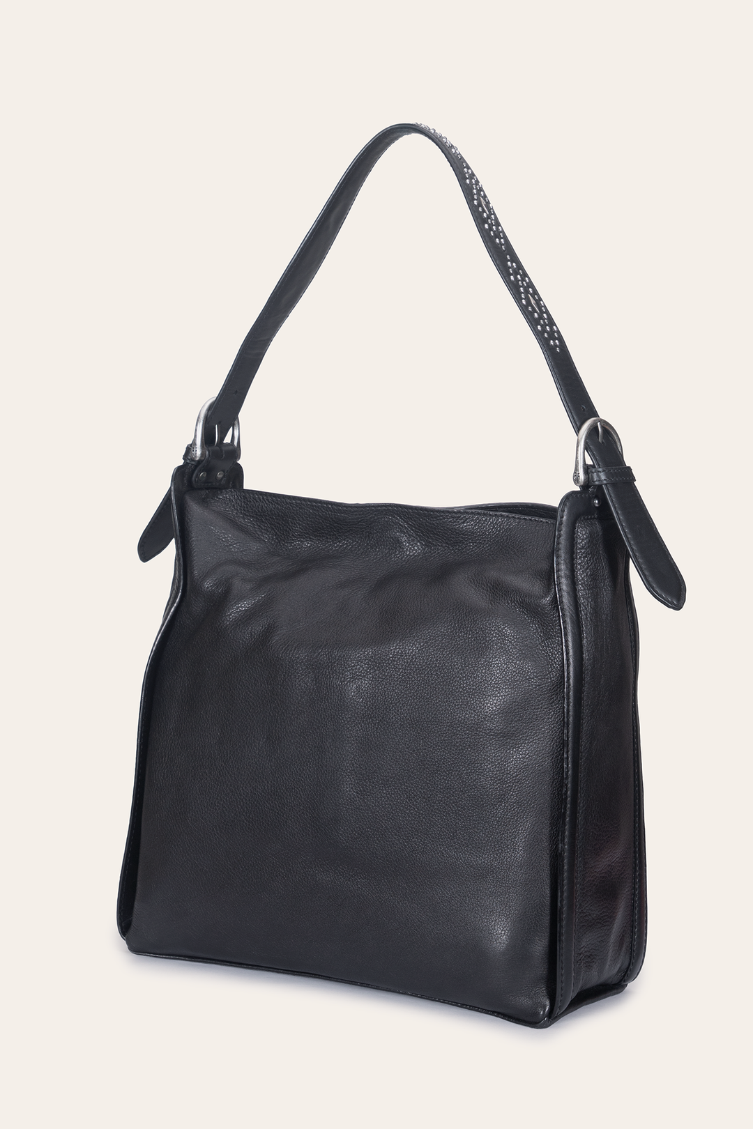 Frye Women's Black Carla Studded Hobo Handbag / Black