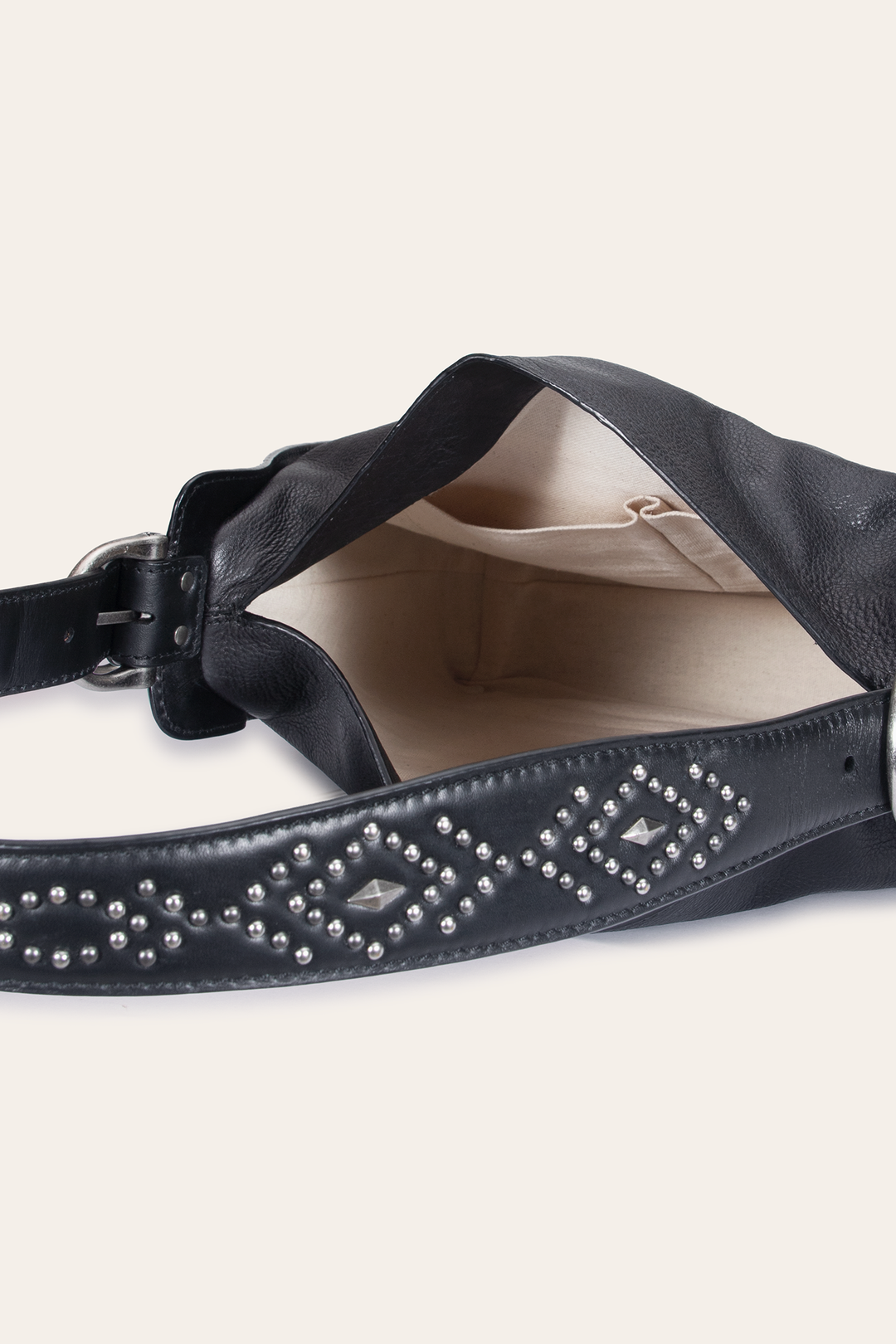 Frye Women's Black Carla Studded Hobo Handbag / Black