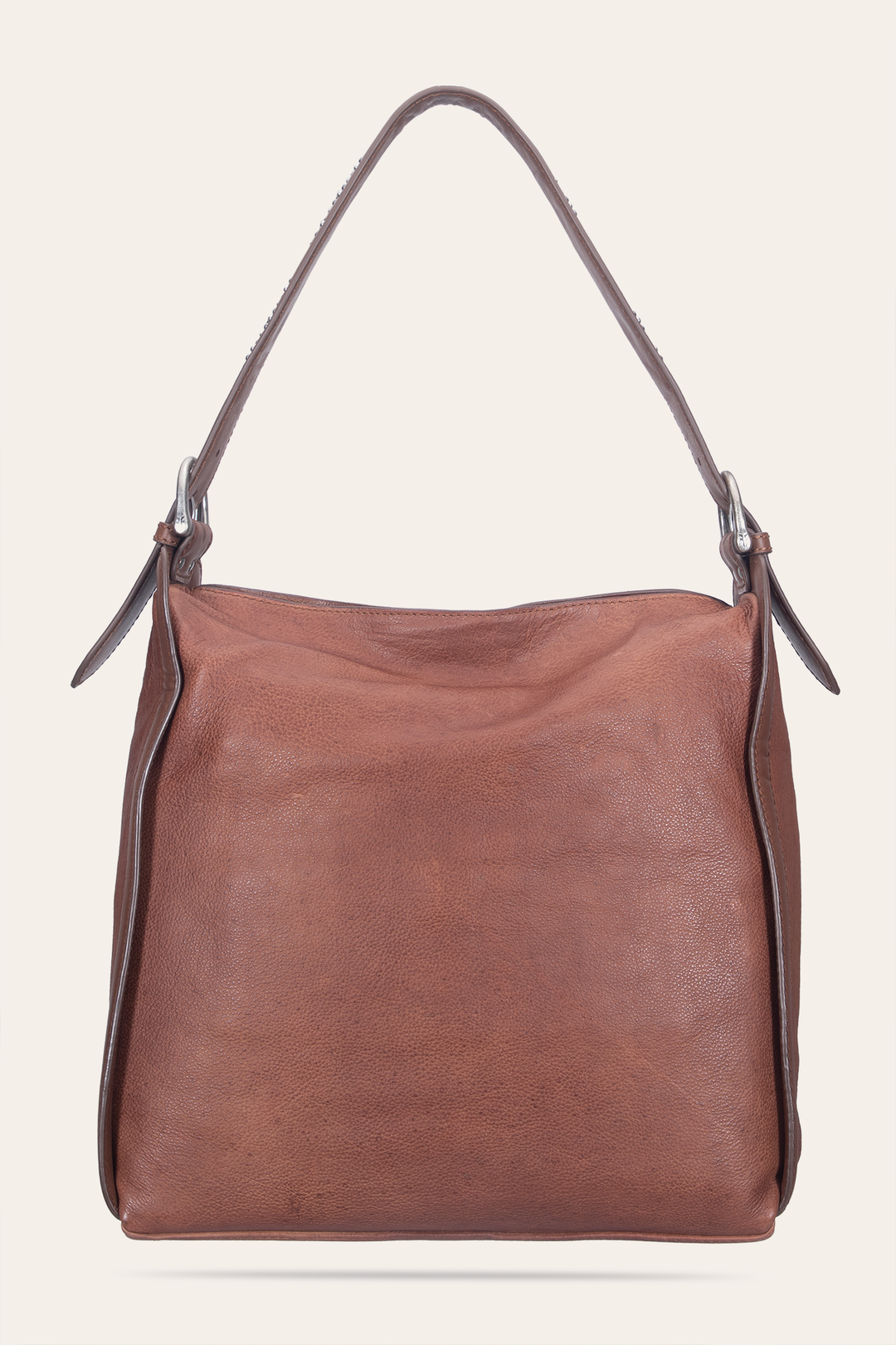 Frye Women's Cognac Carla Studded Hobo Handbag / Cognac