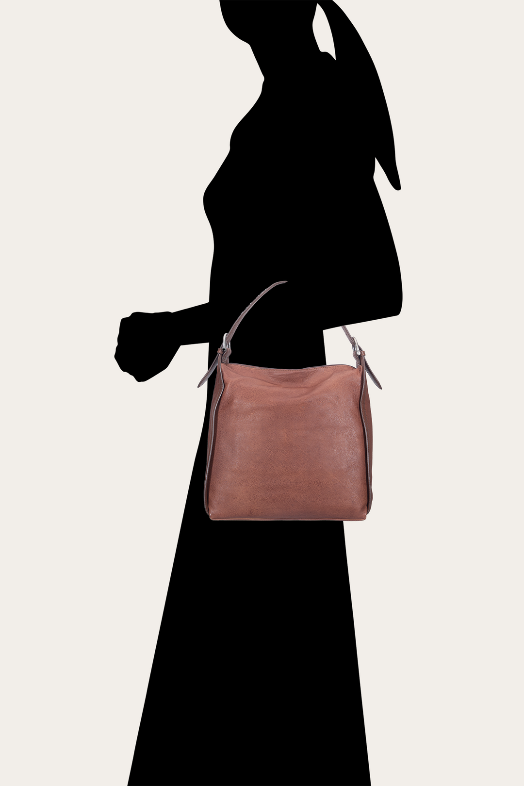 Frye Women's Cognac Carla Studded Hobo Handbag / Cognac