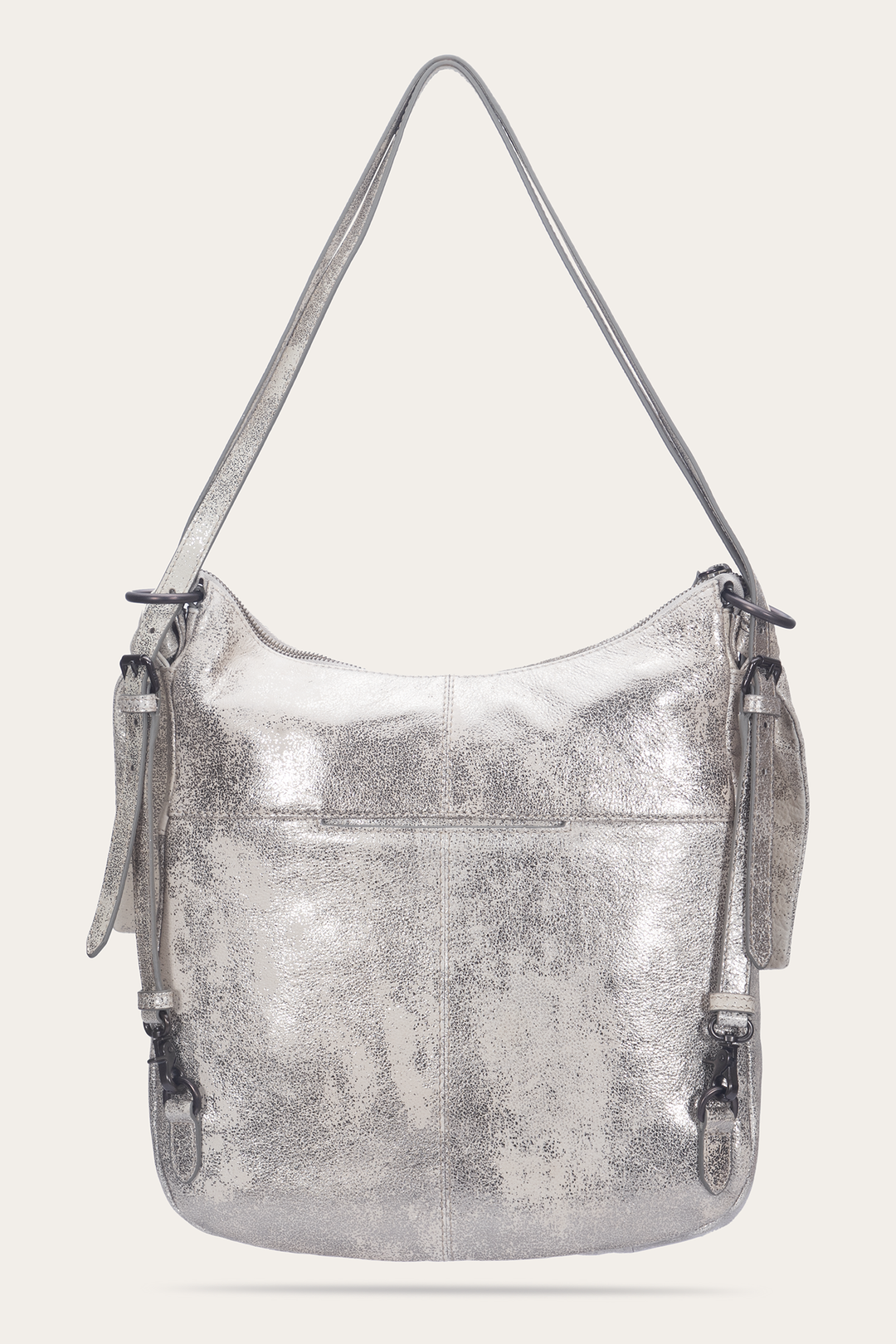 Frye Women's Nora Backpack Hobo Handbag / Cream Metallic