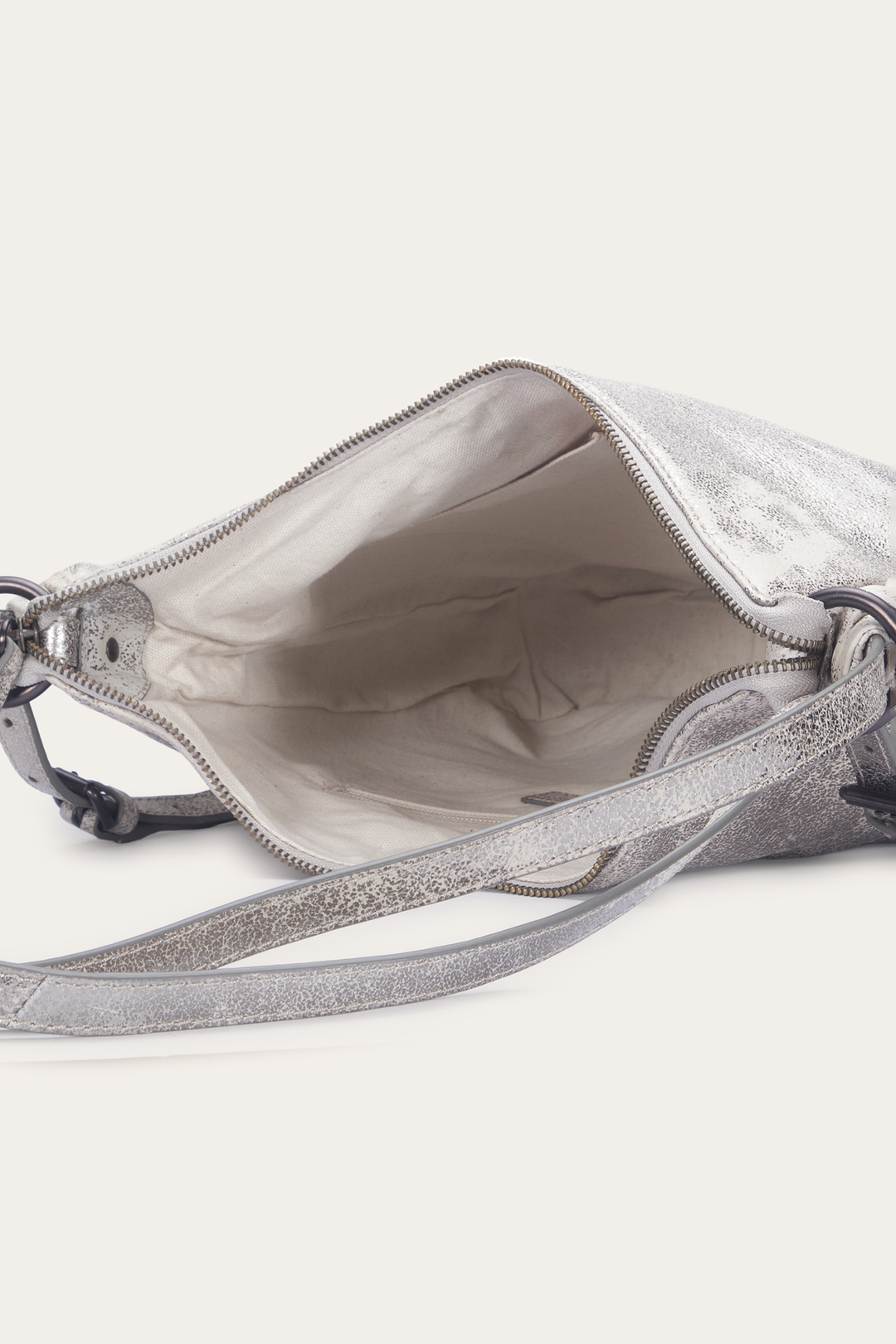 Frye Women's Nora Backpack Hobo Handbag / Cream Metallic
