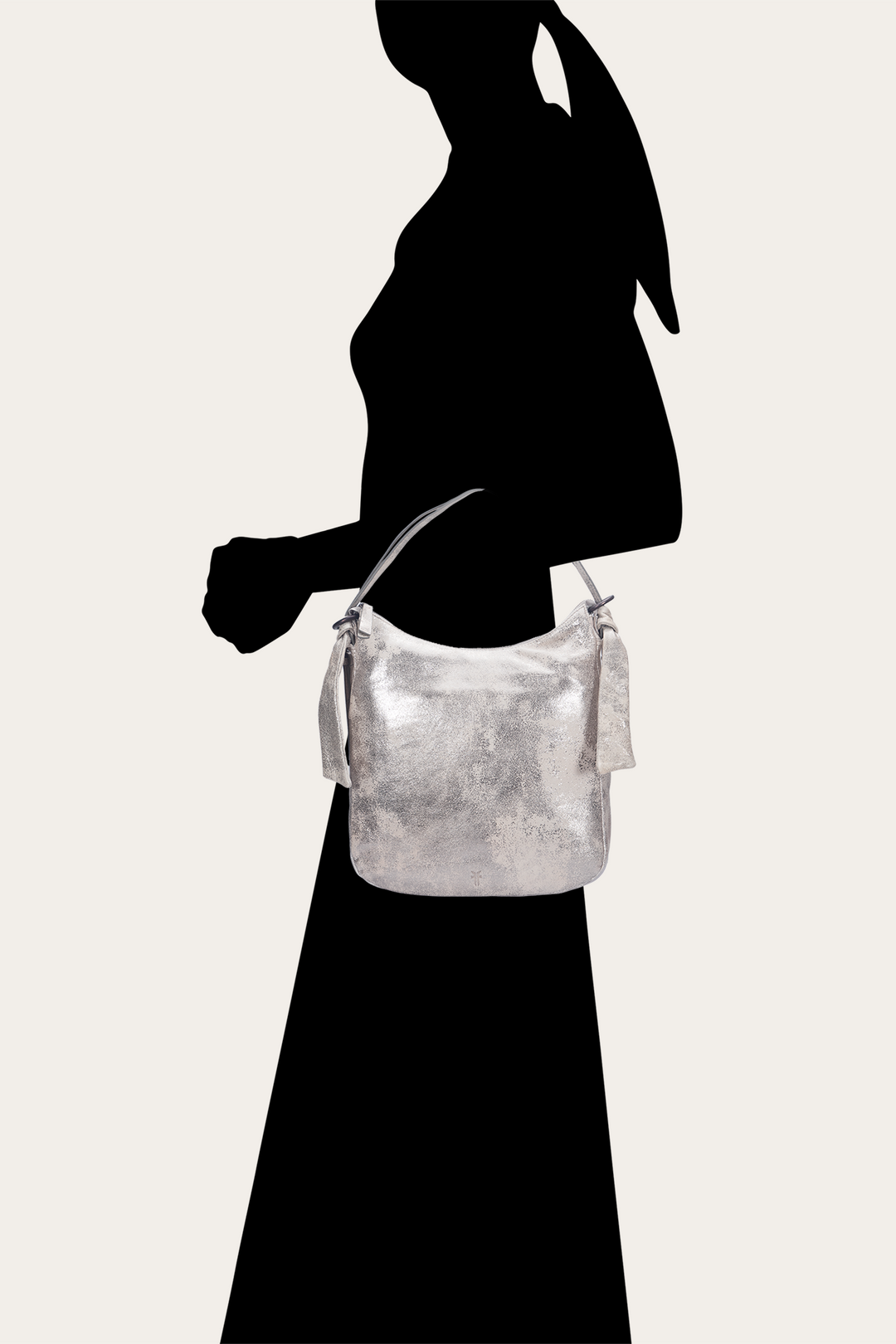Frye Women's Nora Backpack Hobo Handbag / Cream Metallic