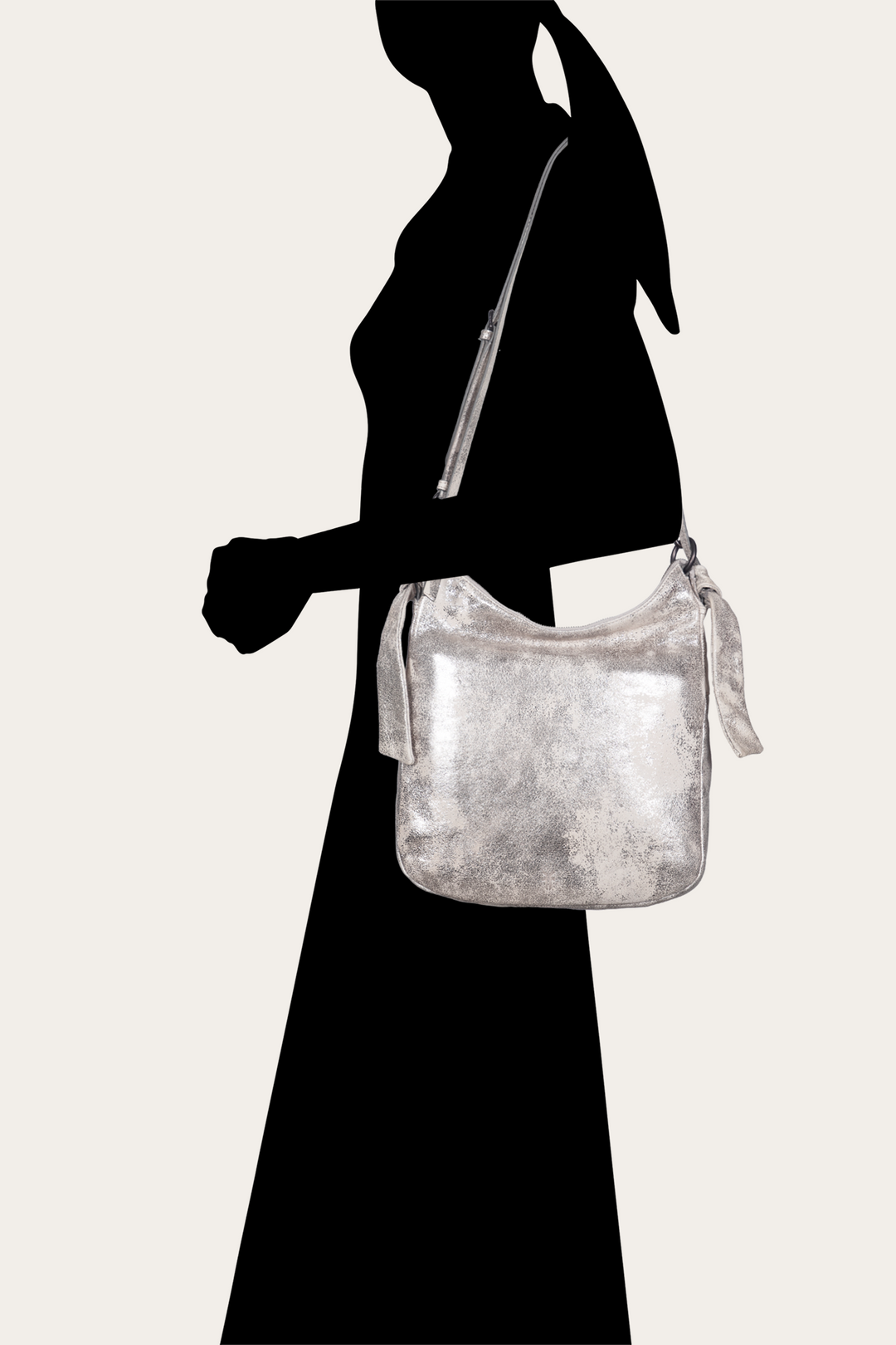 Frye Women's Nora Backpack Hobo Handbag / Cream Metallic