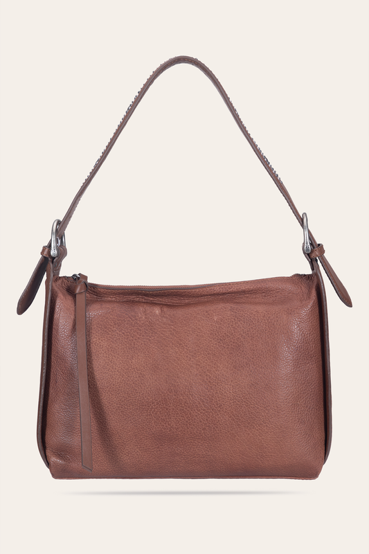 Frye Women's Cognac Carla Studded Shoulder Bag / Cognac