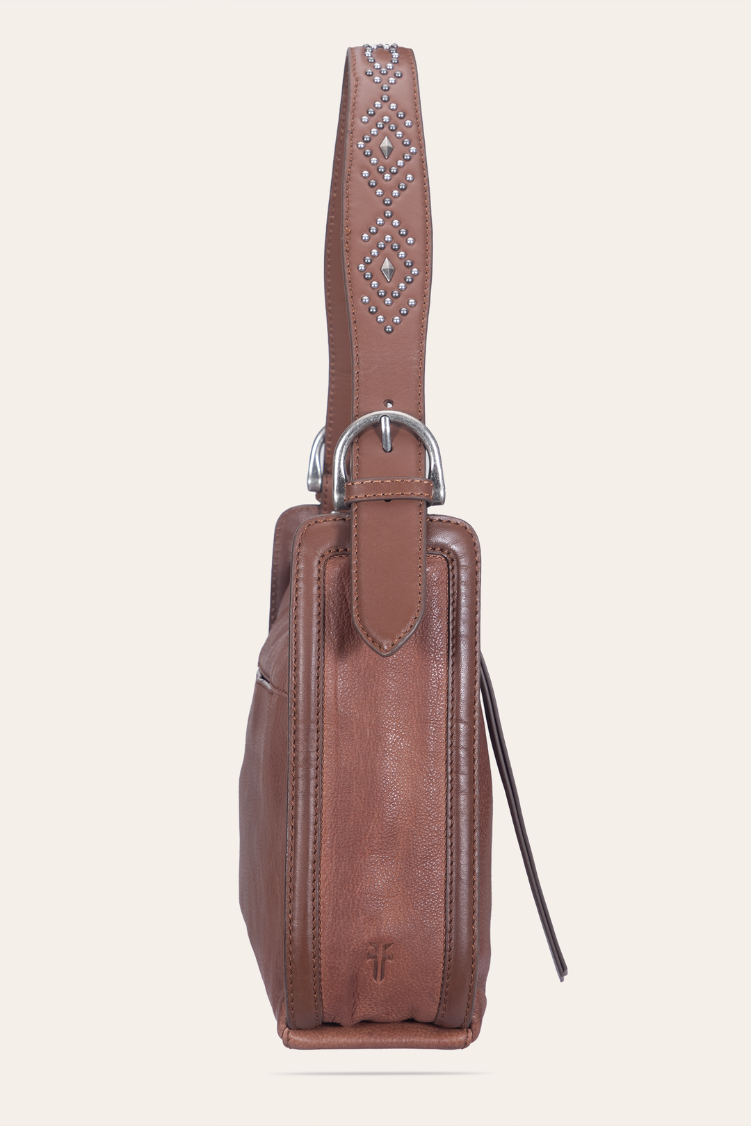 Frye Women's Cognac Carla Studded Shoulder Bag / Cognac