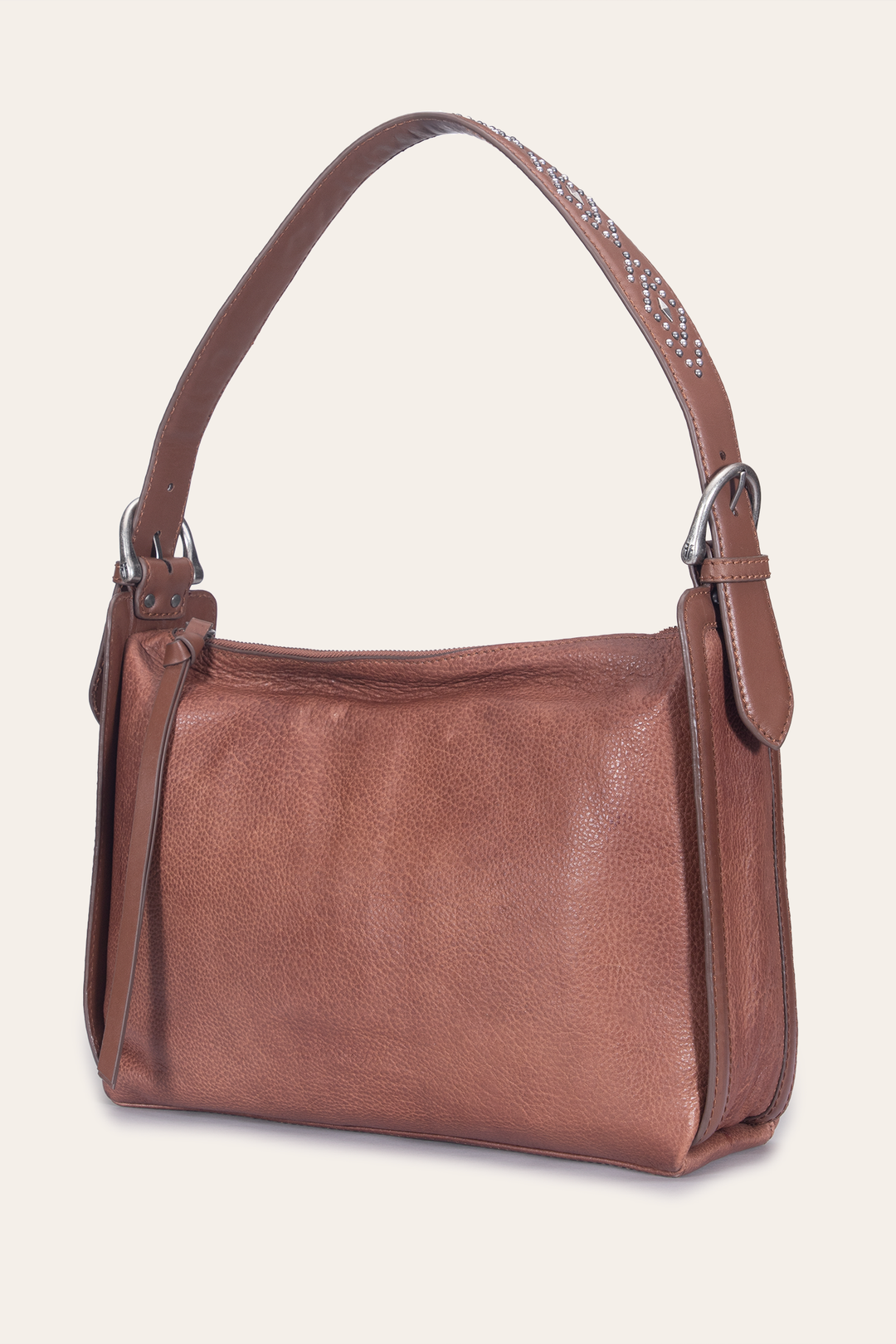 Frye Women's Cognac Carla Studded Shoulder Bag / Cognac