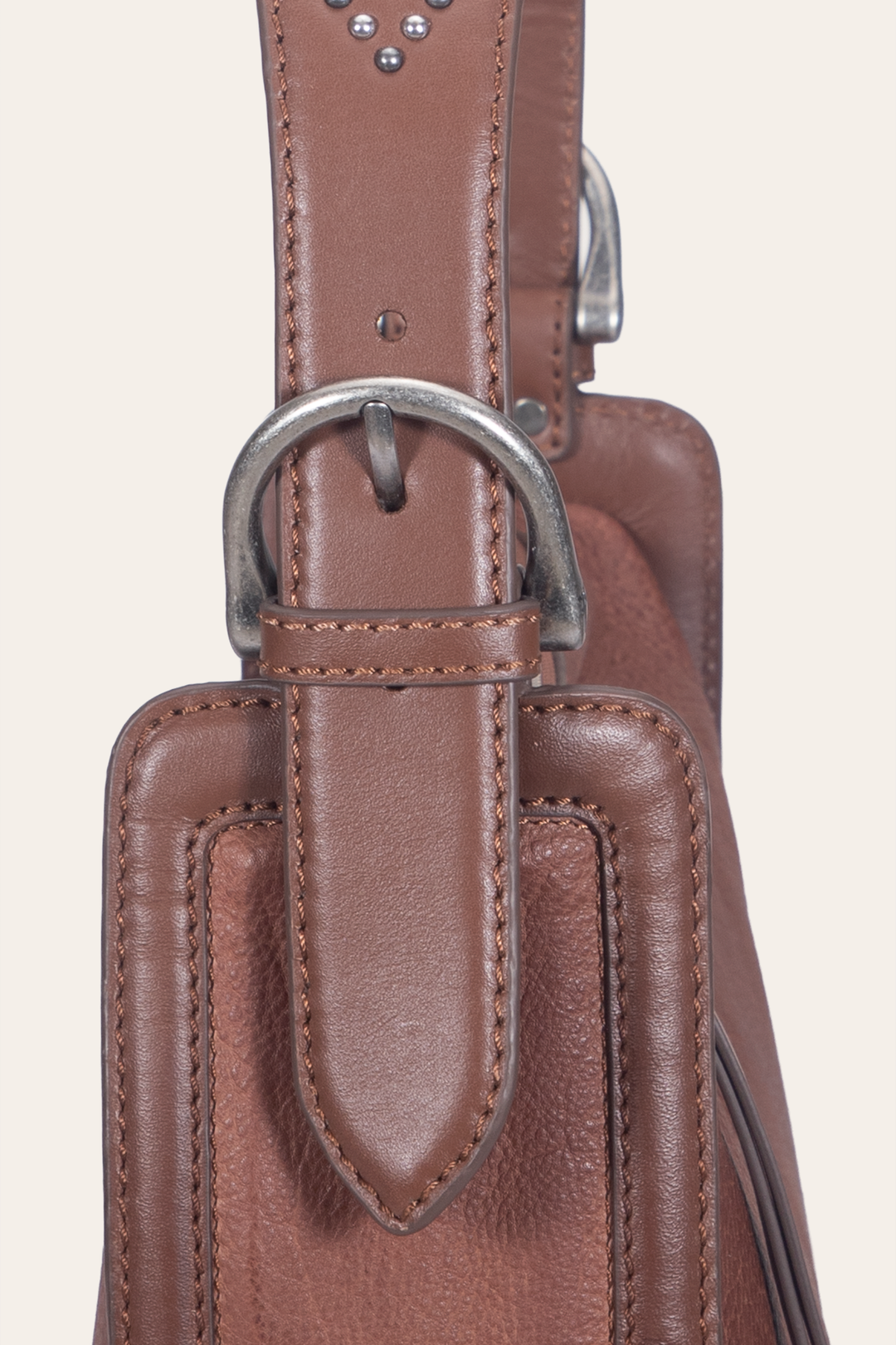 Frye Women's Cognac Carla Studded Shoulder Bag / Cognac
