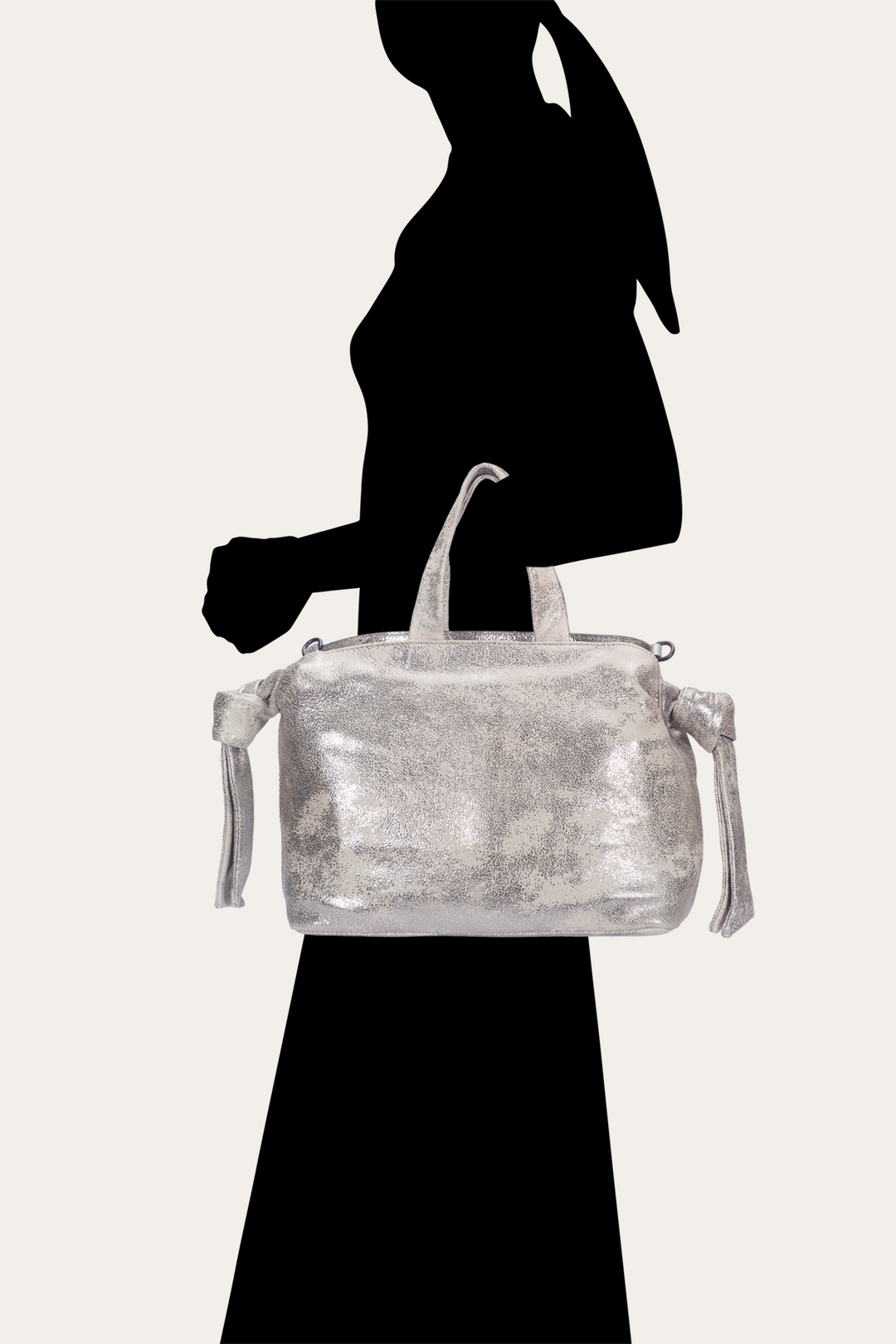 Frye Women's Nora Satchel Handbag / Cream Metallic