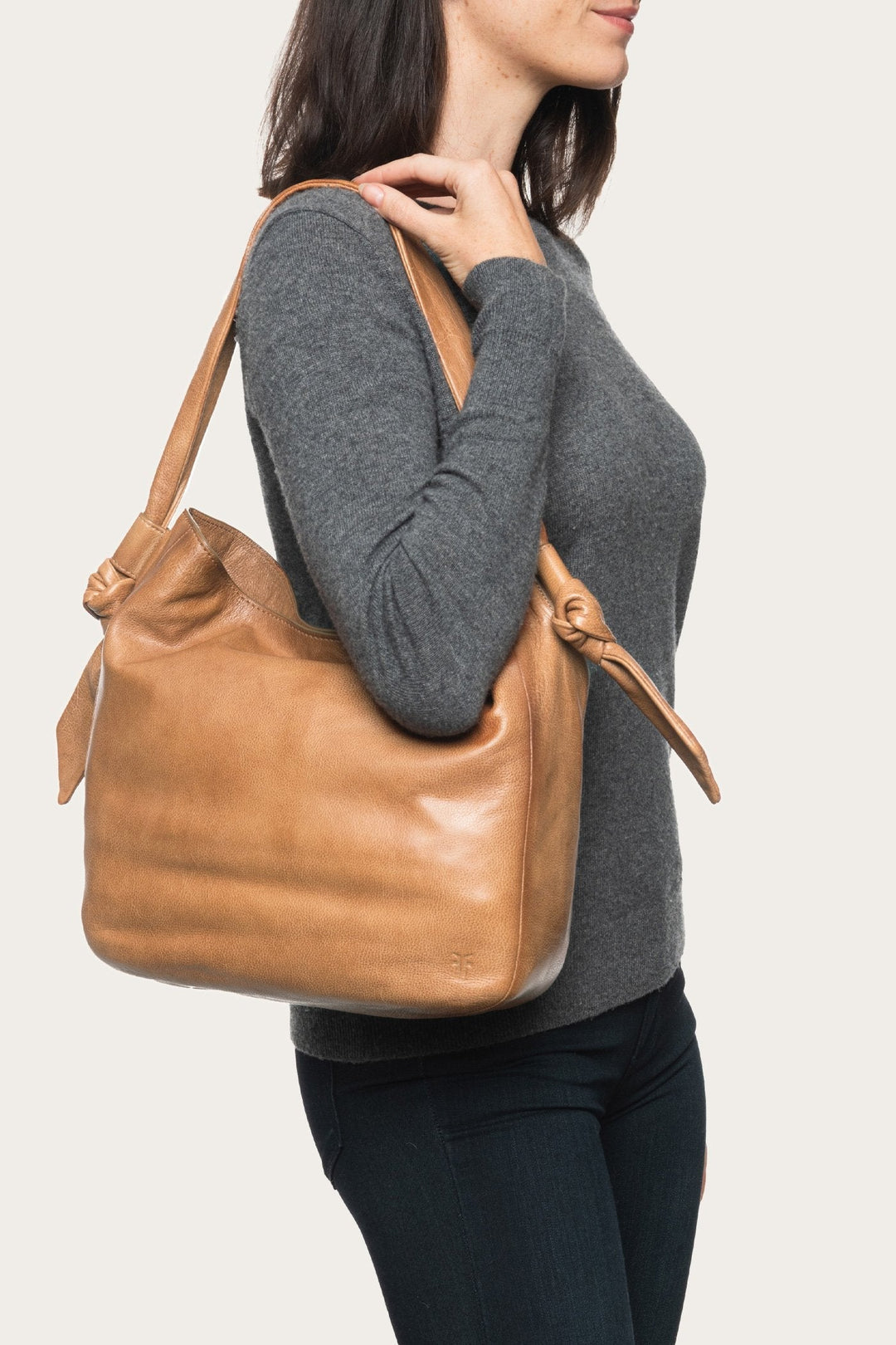 Frye Nora Knotted Hobo in Beige / Beige