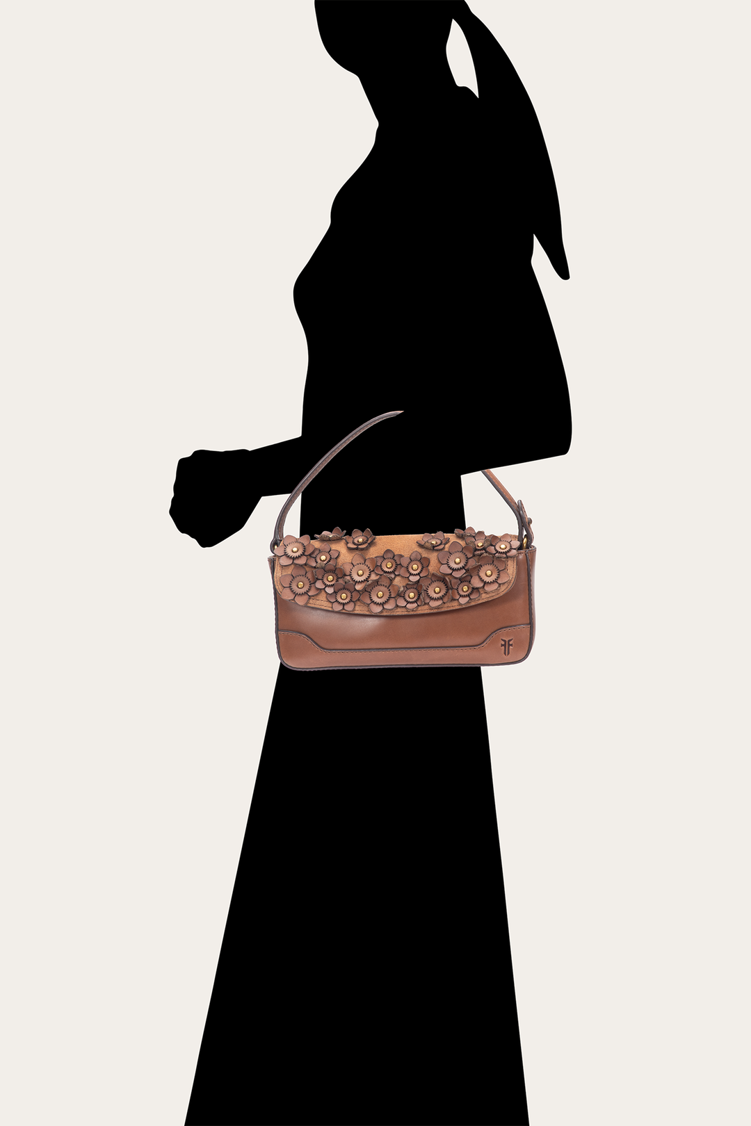 Frye Cognac Melissa Floral Convertible Mini Flap / Cognac